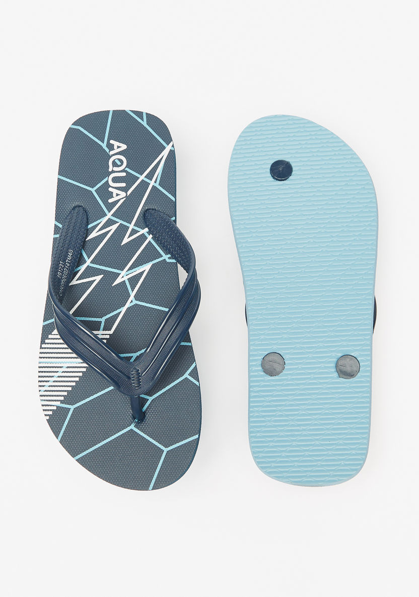 Aqua Printed Thong Slippers-Boy%27s Flip Flops & Beach Slippers-image-3
