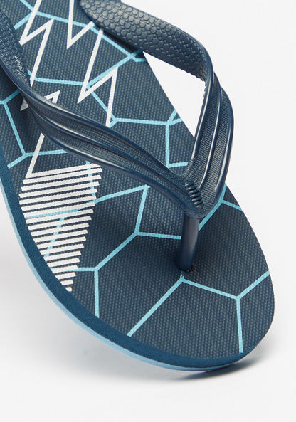 Aqua Printed Thong Slippers-Boy%27s Flip Flops & Beach Slippers-image-4