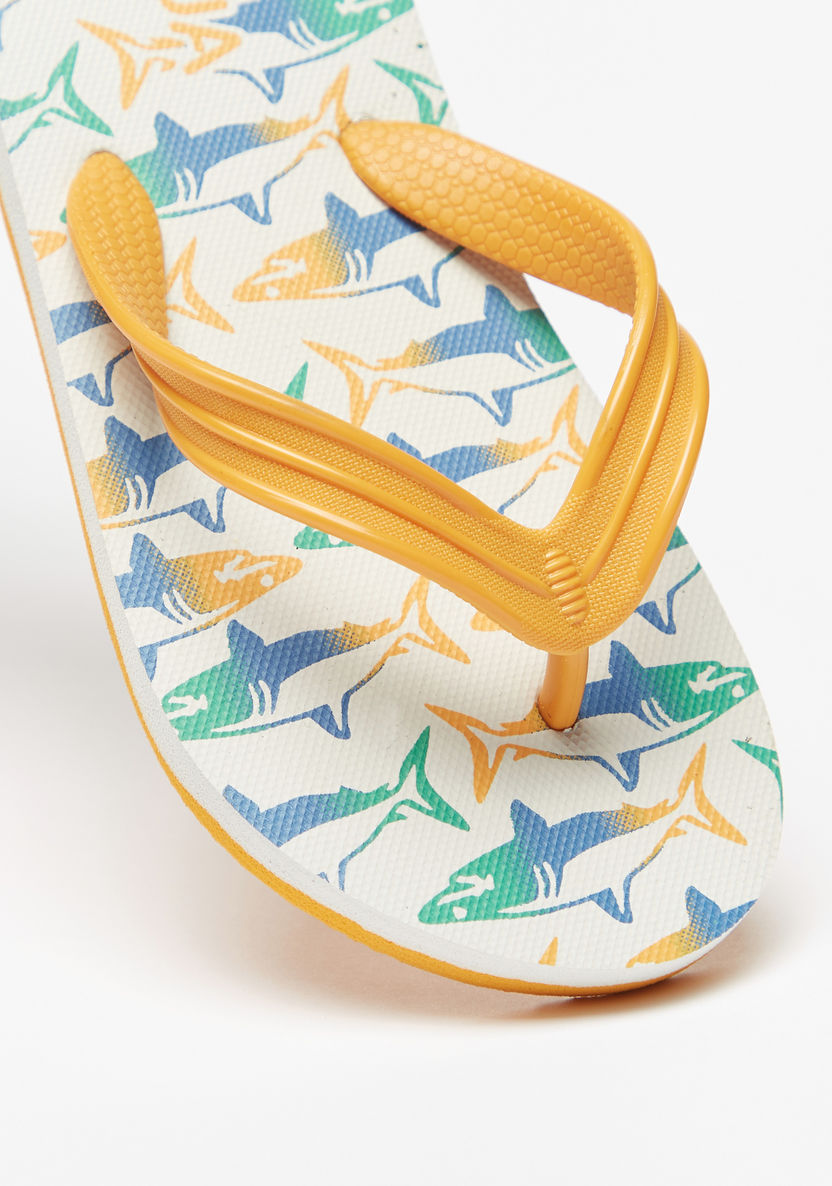 Aqua Printed Slip-On Flip Flops-Boy%27s Flip Flops & Beach Slippers-image-4
