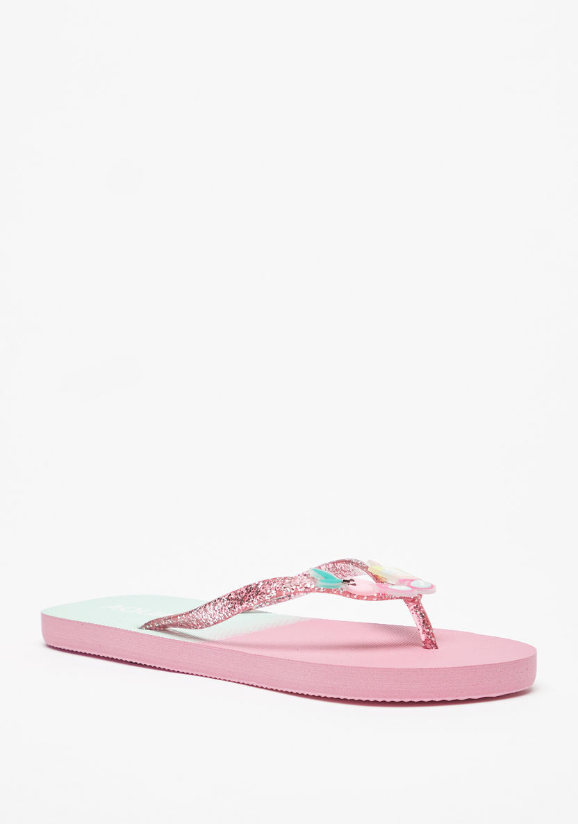 Aqua Embellished Slip-On Flip Flops-Girl%27s Flip Flops & Beach Slippers-image-1