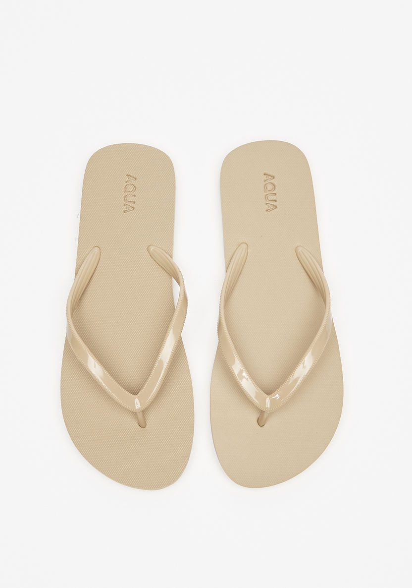 Aqua Solid Thong Slippers-Women%27s Flip Flops & Beach Slippers-image-0
