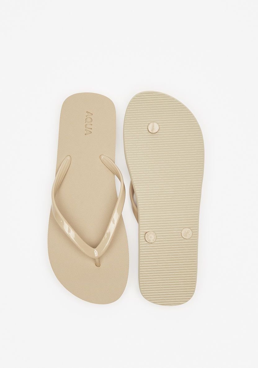Aqua Solid Thong Slippers-Women%27s Flip Flops & Beach Slippers-image-4