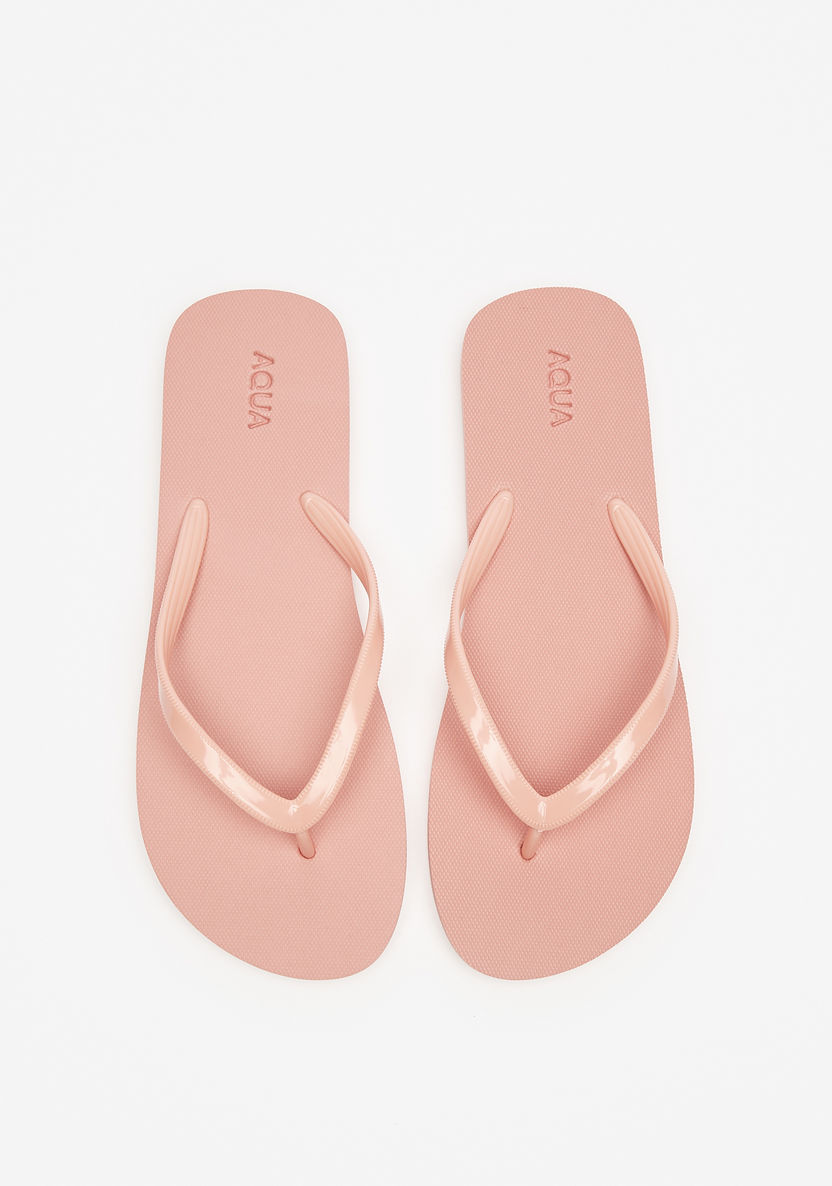 Aqua Solid Thong Slippers-Women%27s Flip Flops & Beach Slippers-image-0