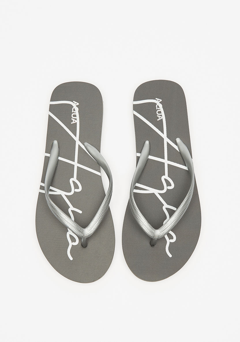 Aqua Printed Thong Slippers-Women%27s Flip Flops & Beach Slippers-image-0