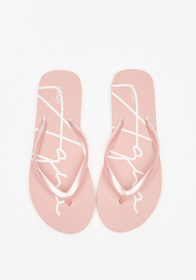 Aqua Printed Thong Slippers-Women%27s Flip Flops & Beach Slippers-image-0