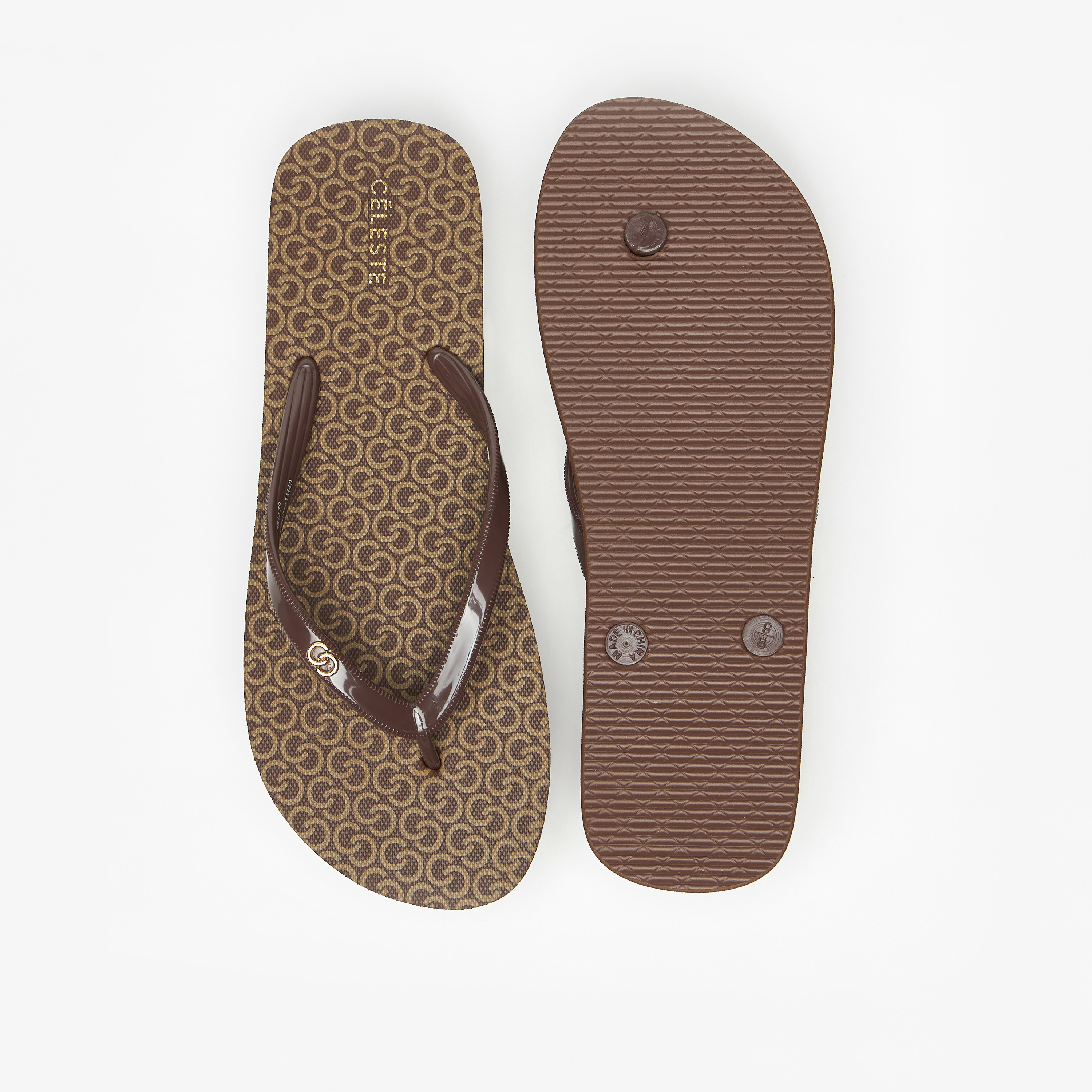 Celeste Women's All-Over Monogram Print Flip Flops-women-shoes-flipflopsandslides-image-5