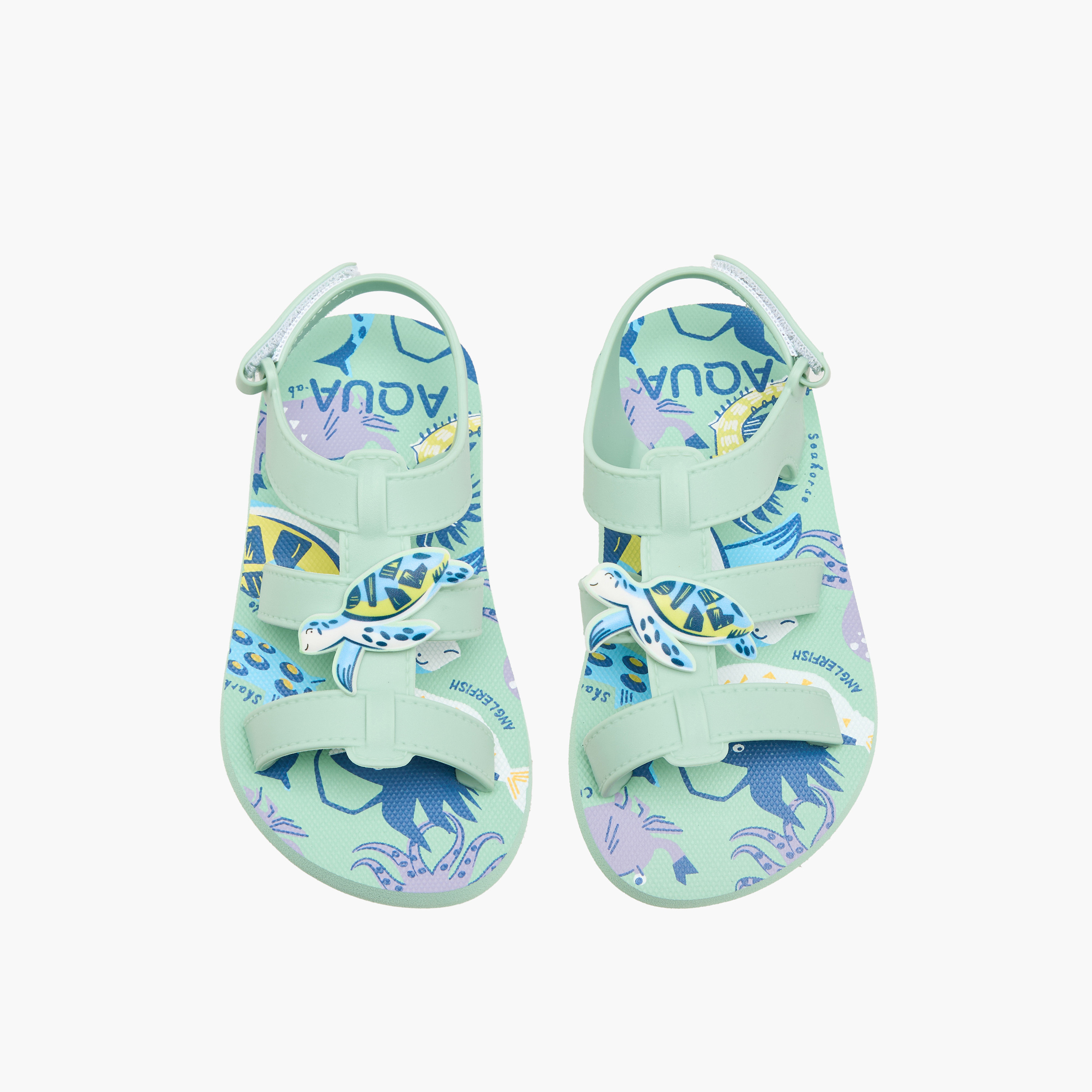 صندل بأحزمة وبشريط إغلاق لاصق وطبعات للأولاد من أكوا-boys-shoes-sandals-image-1