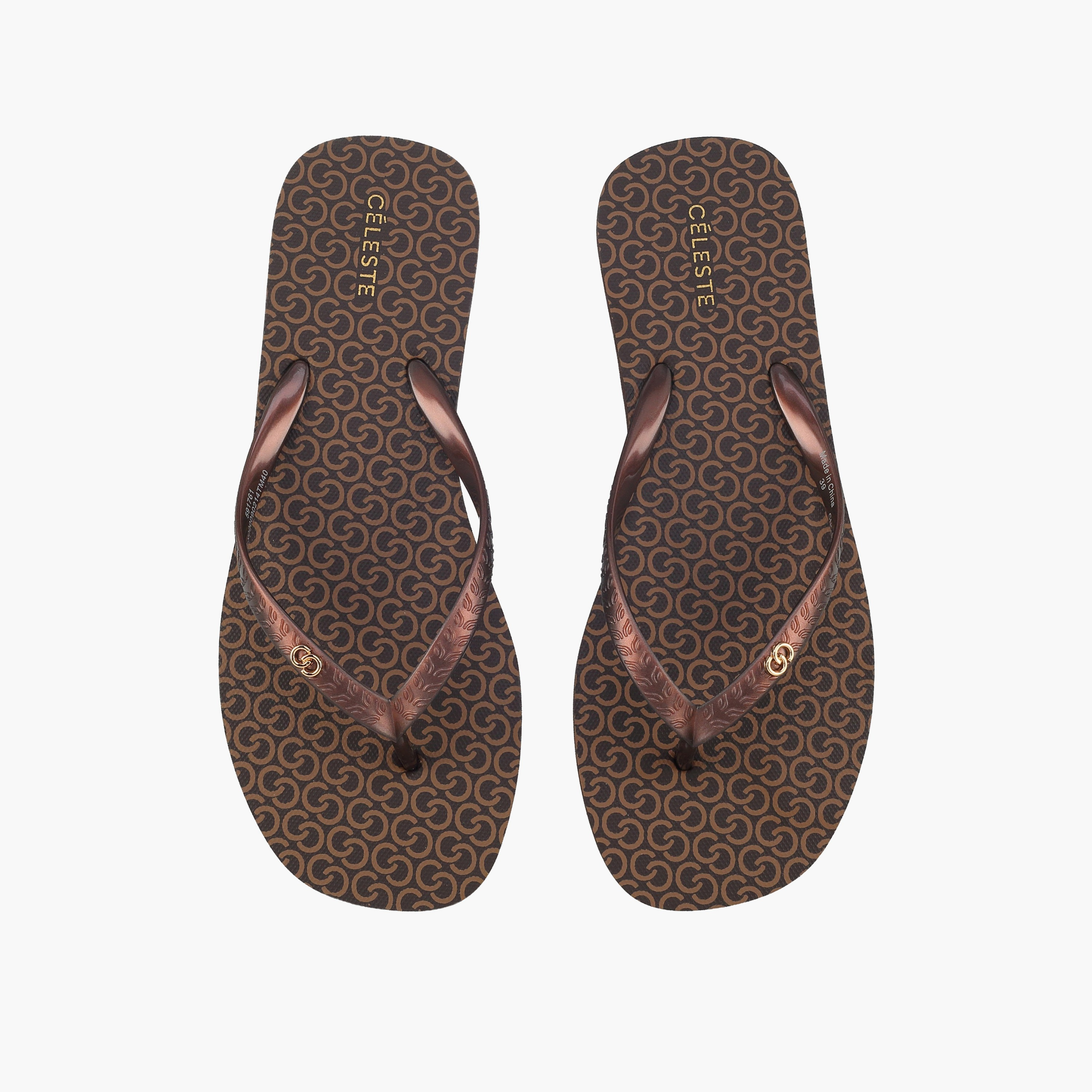 Celeste Women Monogram Print Flip Flops-women-shoes-flipflopsandslides-image-1