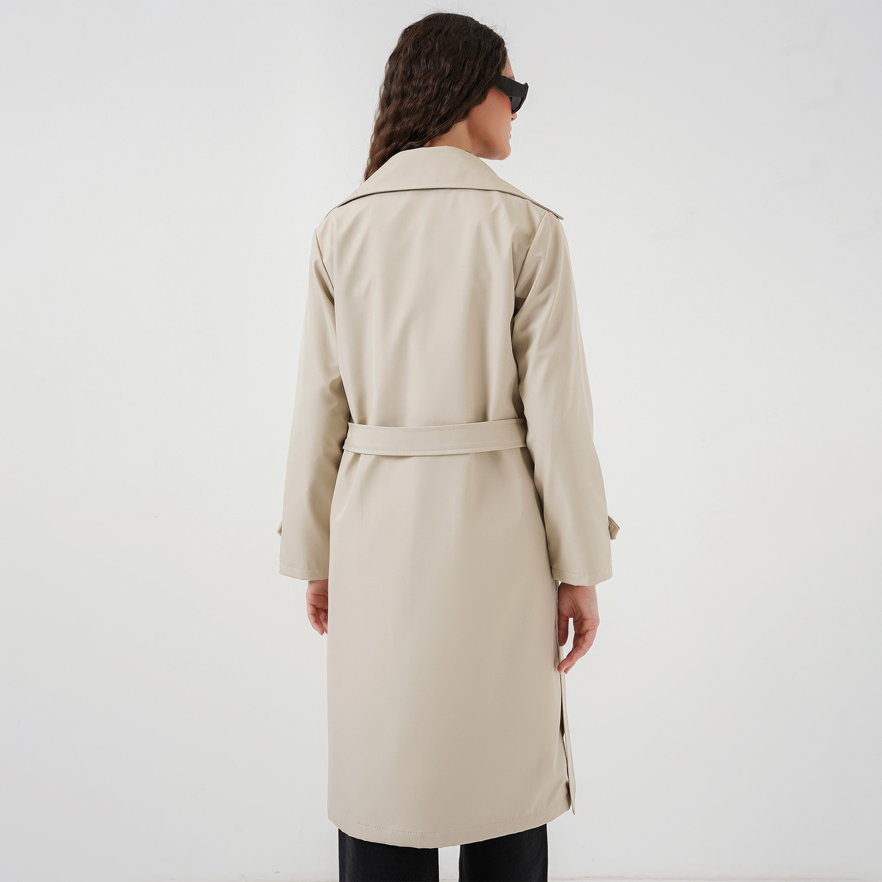 Bigdart Lapel collar Beige Women's Double Breasted Trench Coat-women-winterwear-coatsandjackets-coats-image-3