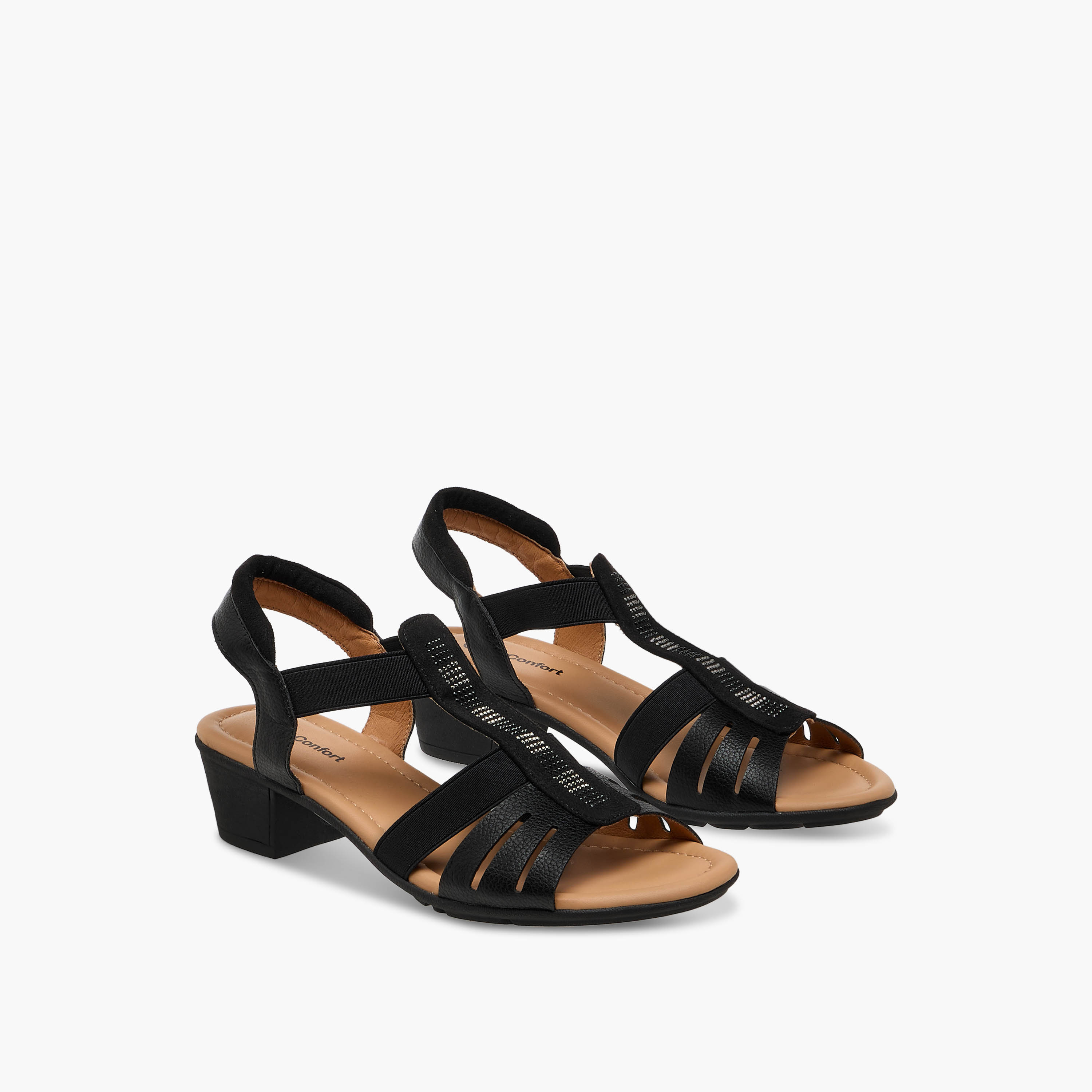 Le Confort Embellished Cutout Sandals with Block Heels-women-shoes-sandals-heeled-image-1