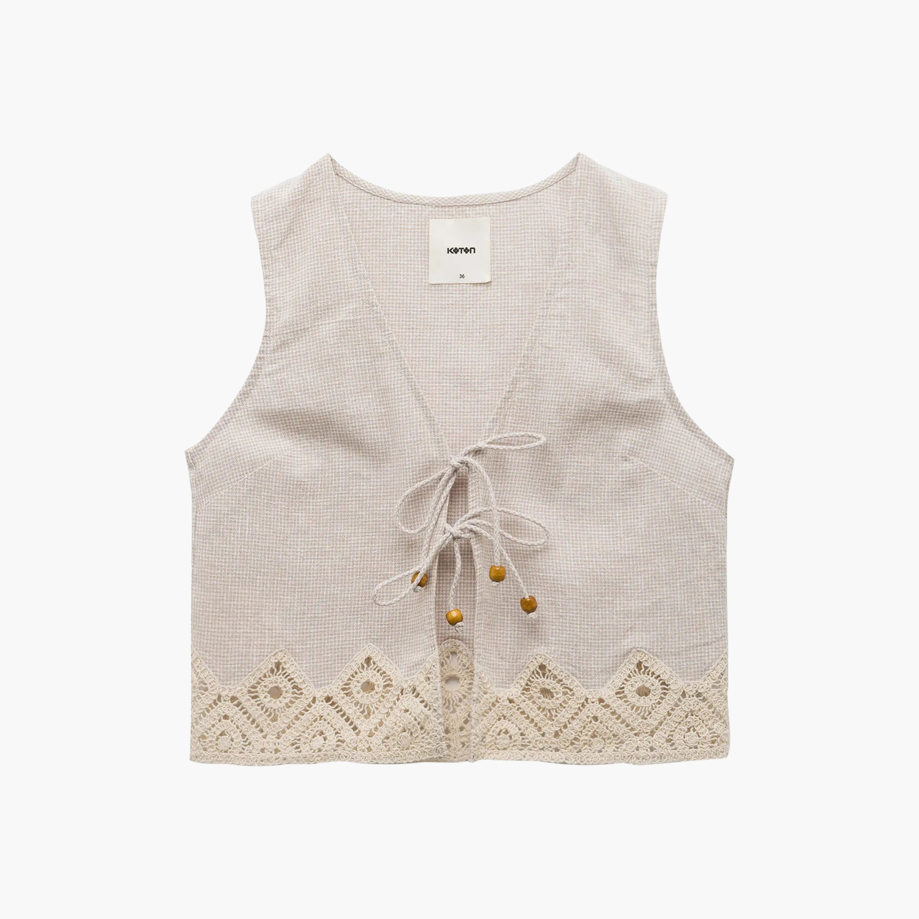 سترة قصيرة (كروب فيست) كروشيه باللون البيج للنساء من كوتون-women-clothing-shirtsandblouses-blouses-image-4