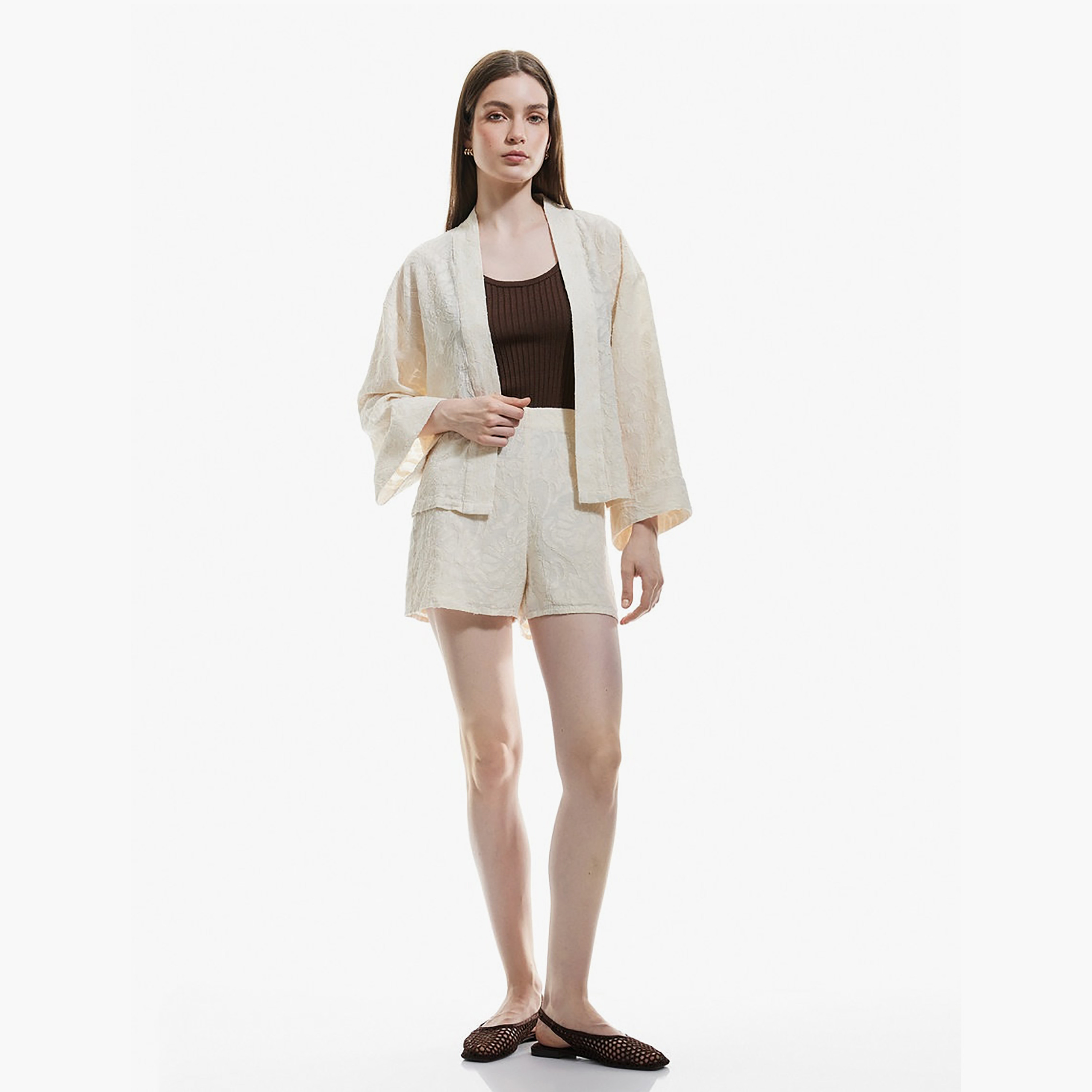 KOTON Regular Fit High-Rise Concealed Zip Women's Cropped Shorts-women-clothing-shorts-image-2