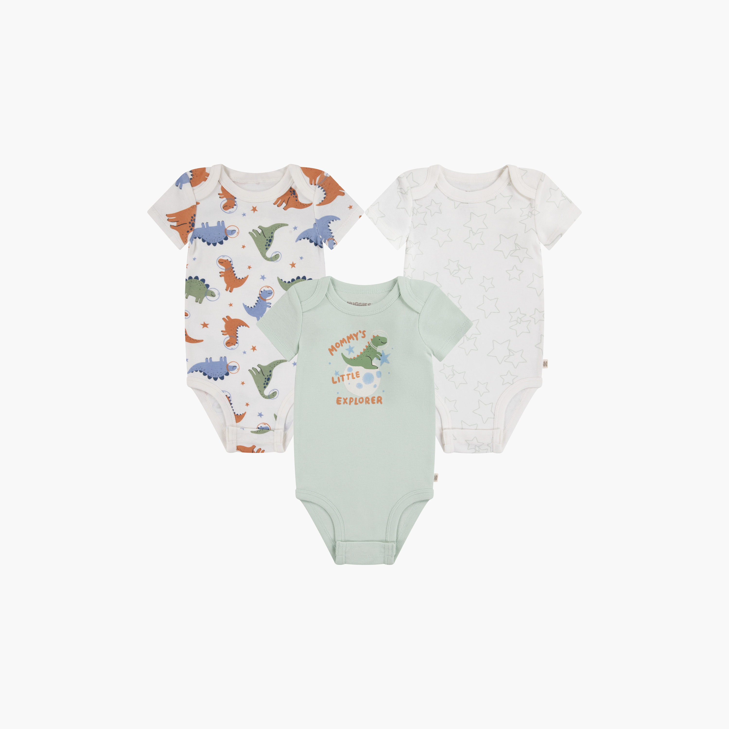 Huggies 3-Piece Printed Short Sleeves Bodysuits-baby-girls-clothing-bodysuits-image-1