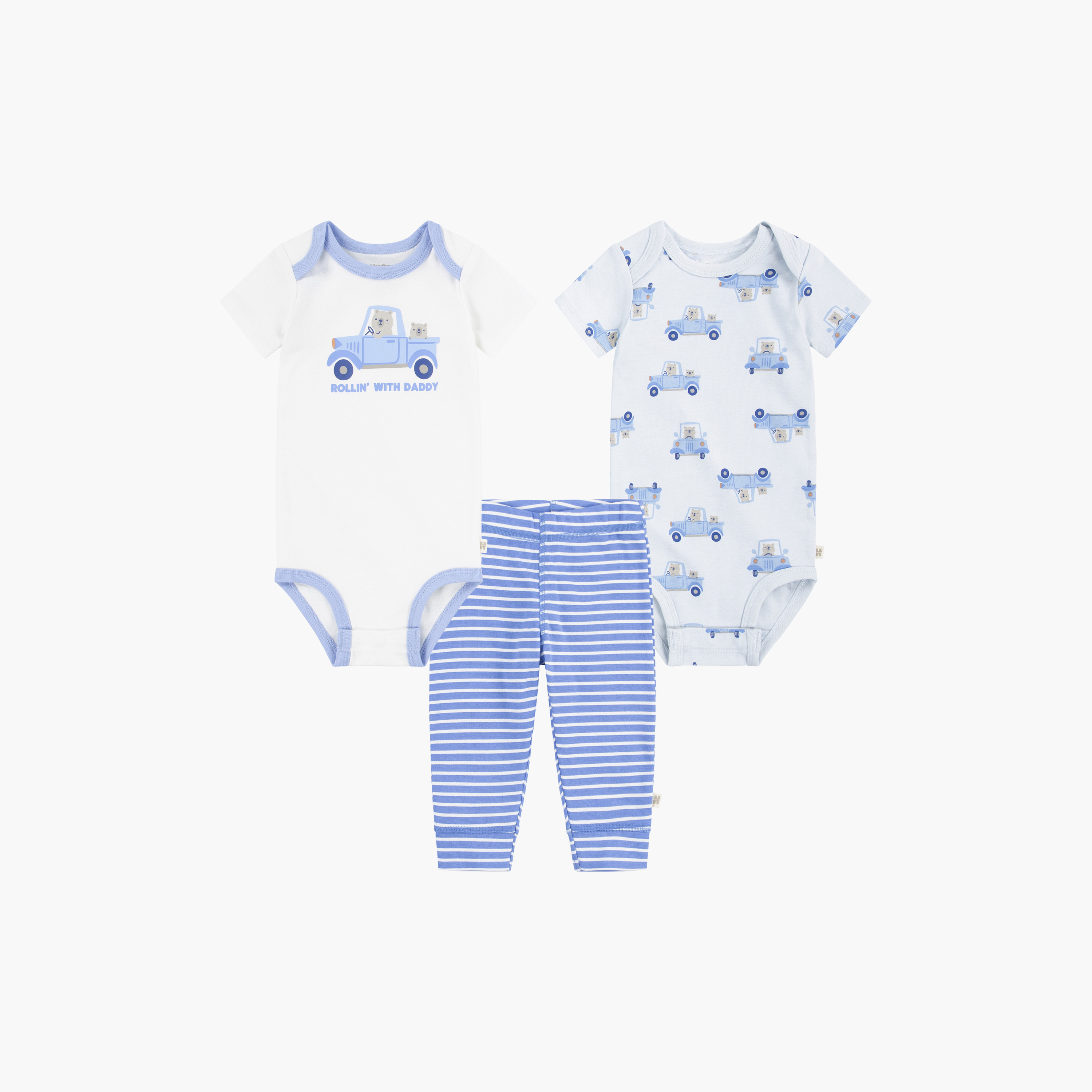 Huggies 2-Piece Printed Short Sleeves Bodysuits with Joggers-baby-girls-clothing-setsandcoords-image-1