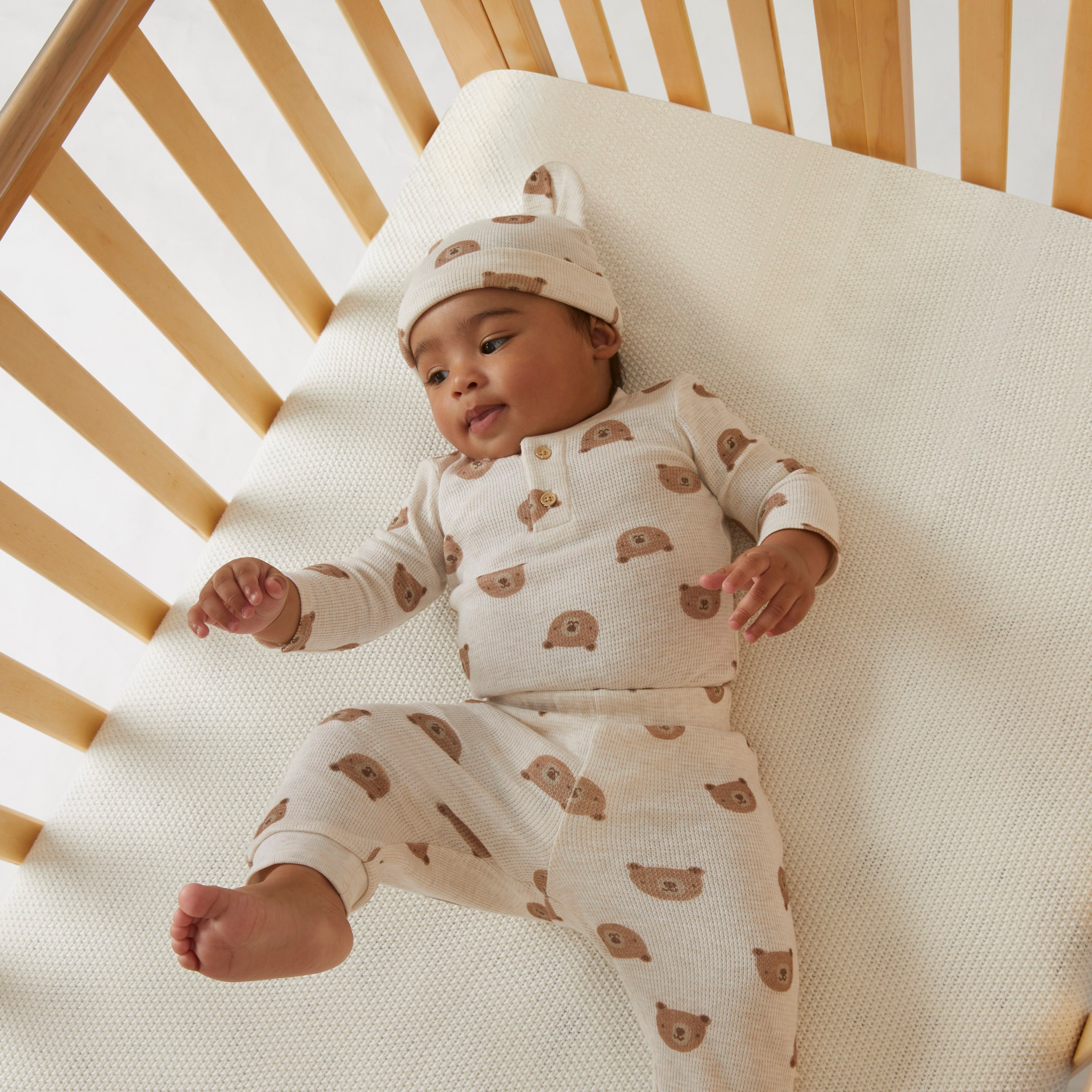Huggies 3-Piece Printed Long Sleeves Bodysuit, Joggers with Cap-baby-girls-clothing-setsandcoords-image-8