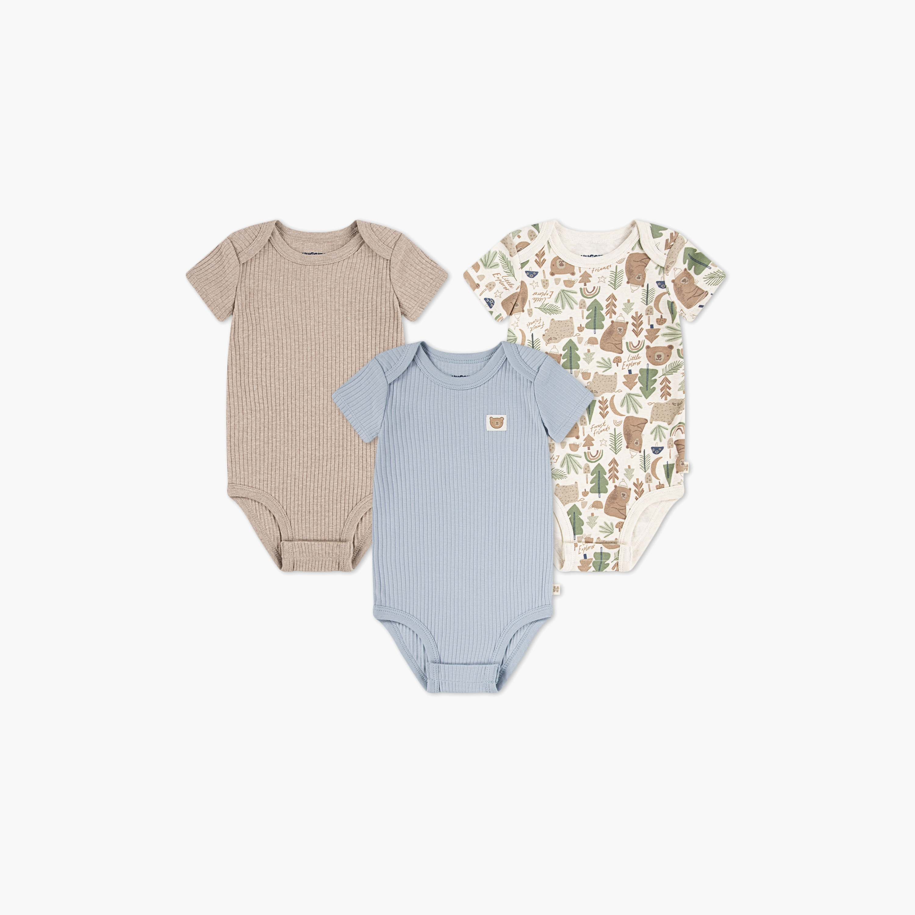 Huggies 3-Piece Solid Short Sleeves Bodysuits-baby-girls-clothing-bodysuits-image-1