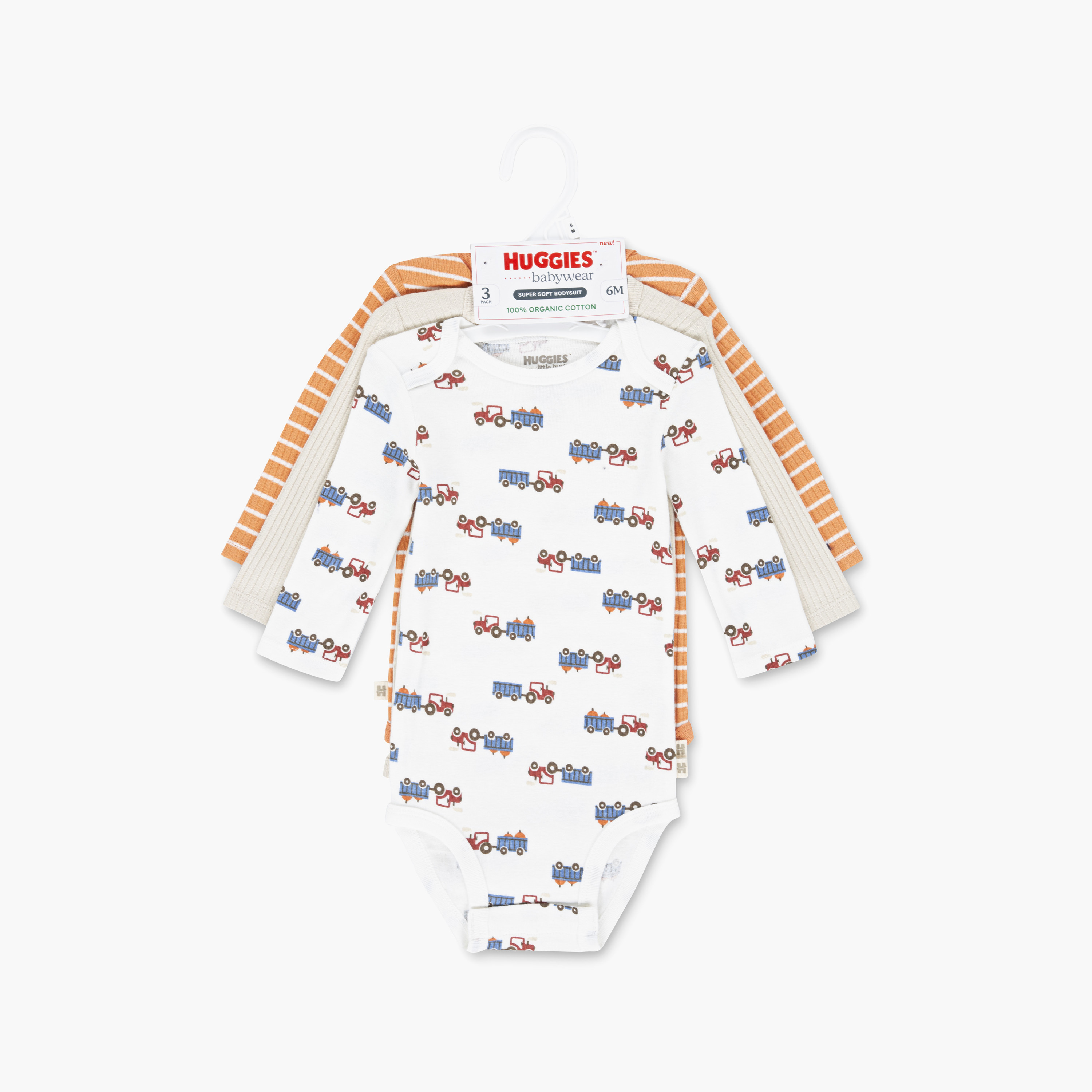 Huggies 3-Piece Printed Long Sleeves Bodysuits-baby-boys-clothing-bodysuits-image-3