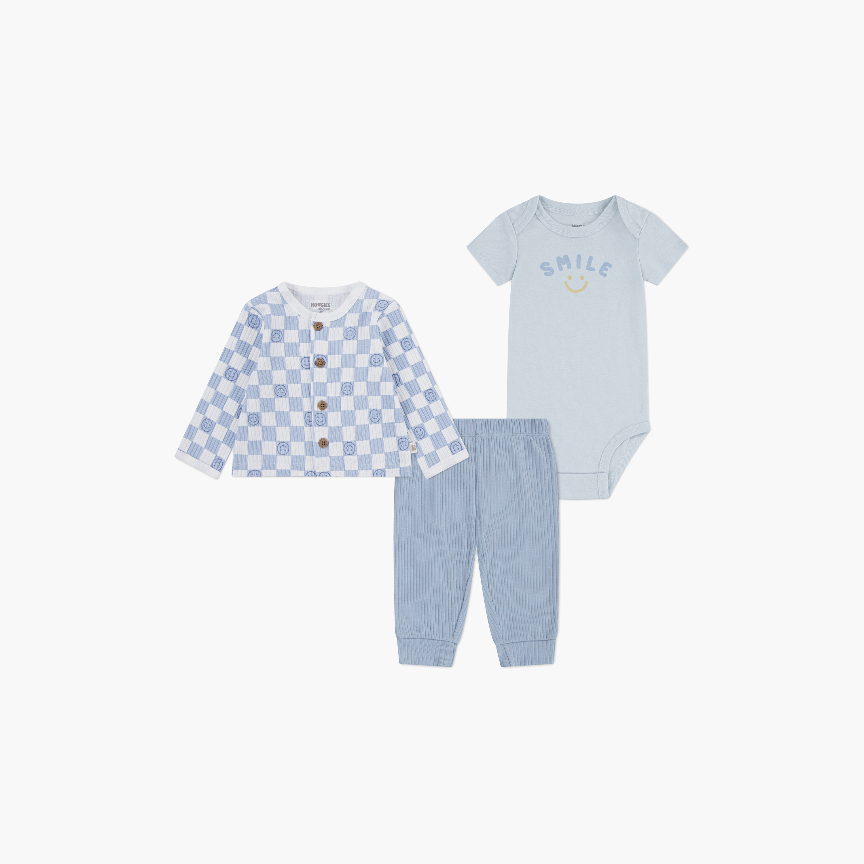 Huggies Printed Long Sleeves Bodysuit, Top with Joggers-baby-boys-clothing-setsandcoords-image-1