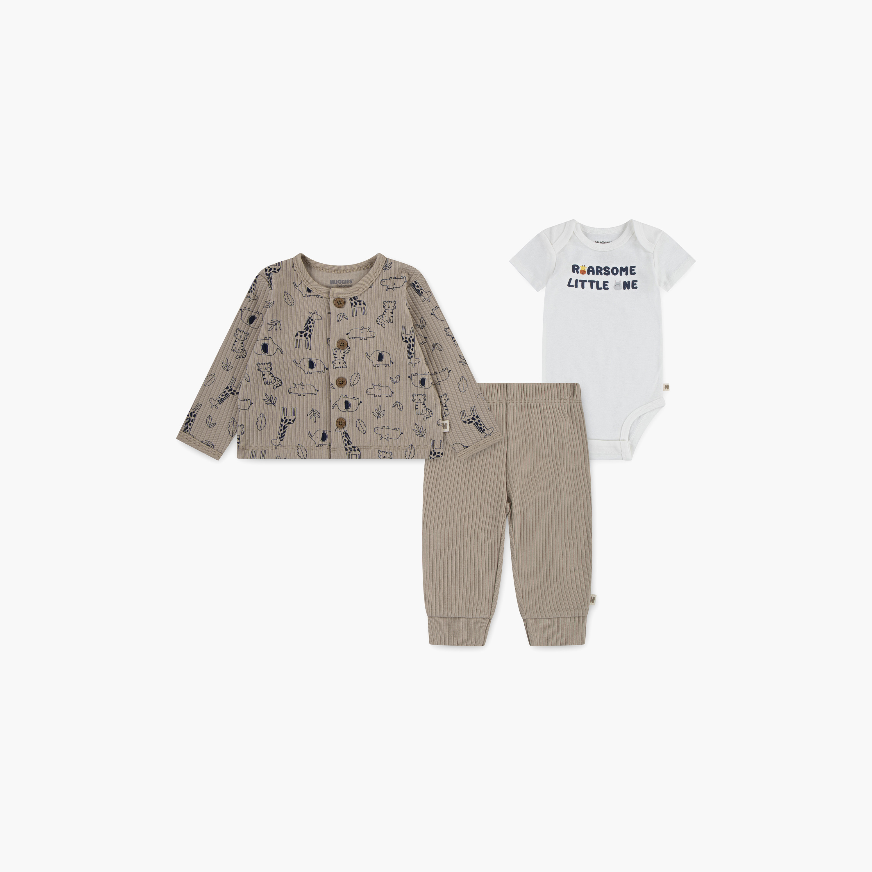 طقم بودي سوت بأكمام طويلة وبطبعات زهور، وبلوزة مع بنطال ركض من هاجيز-baby-boys-clothing-setsandcoords-image-1