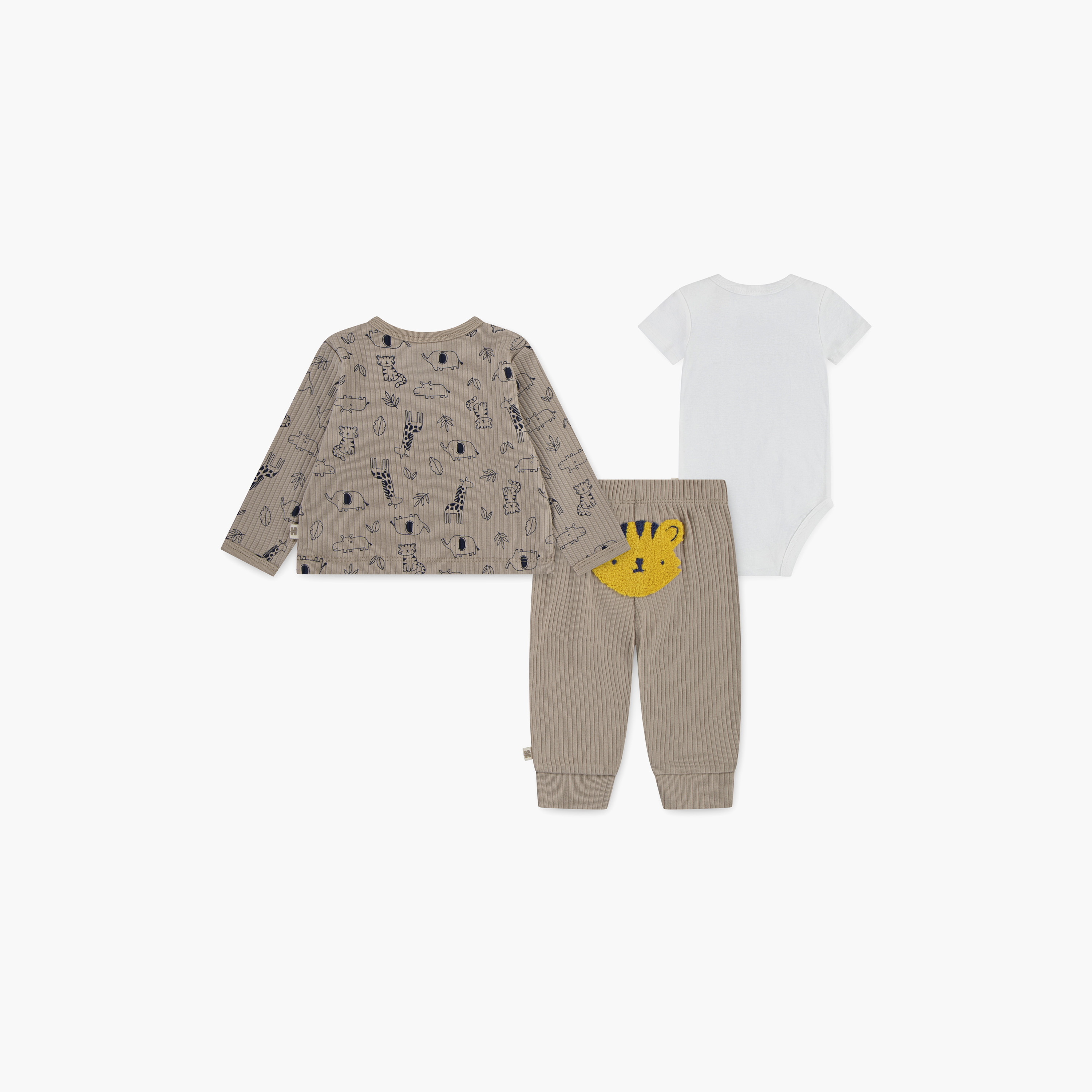 طقم بودي سوت بأكمام طويلة وبطبعات زهور، وبلوزة مع بنطال ركض من هاجيز-baby-boys-clothing-setsandcoords-image-2