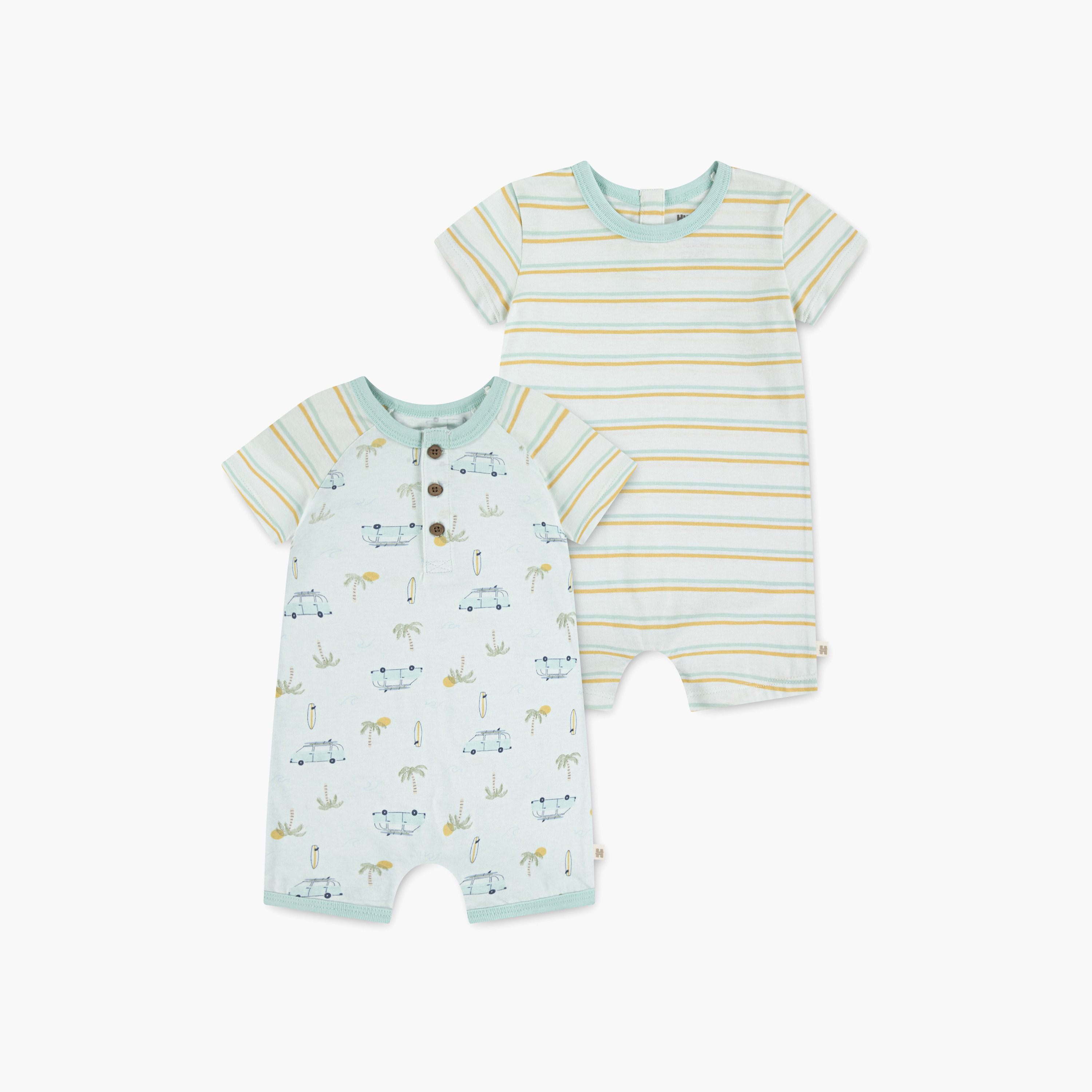 Huggies 2-Piece Floral Printed Short Sleeves Rompers-baby-boys-clothing-rompers-image-1