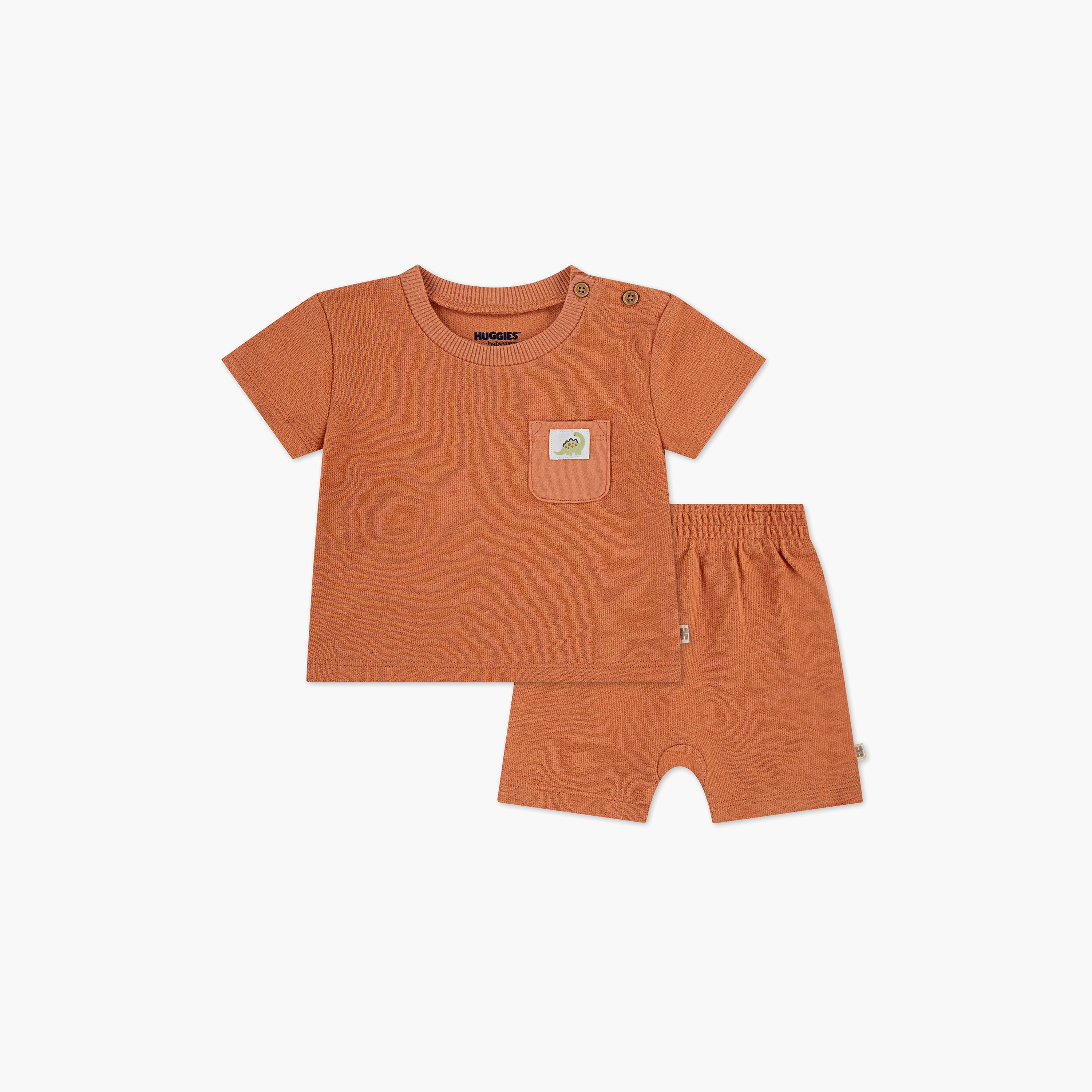 Huggies Solid Short Sleeves T-Shirt with Shorts-baby-boys-clothing-setsandcoords-image-1