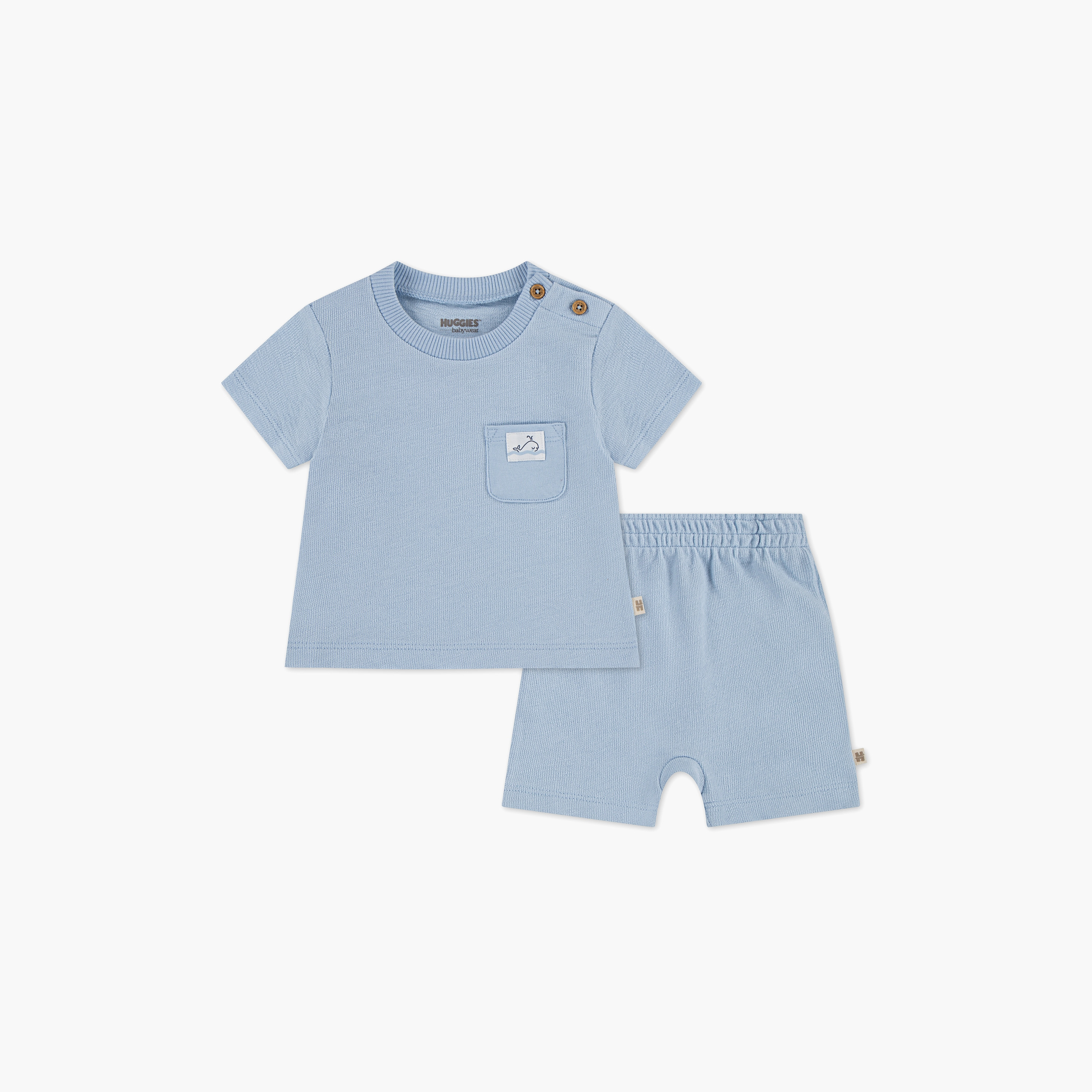 Huggies Solid Short Sleeves T-Shirt with Shorts-baby-boys-clothing-setsandcoords-image-1