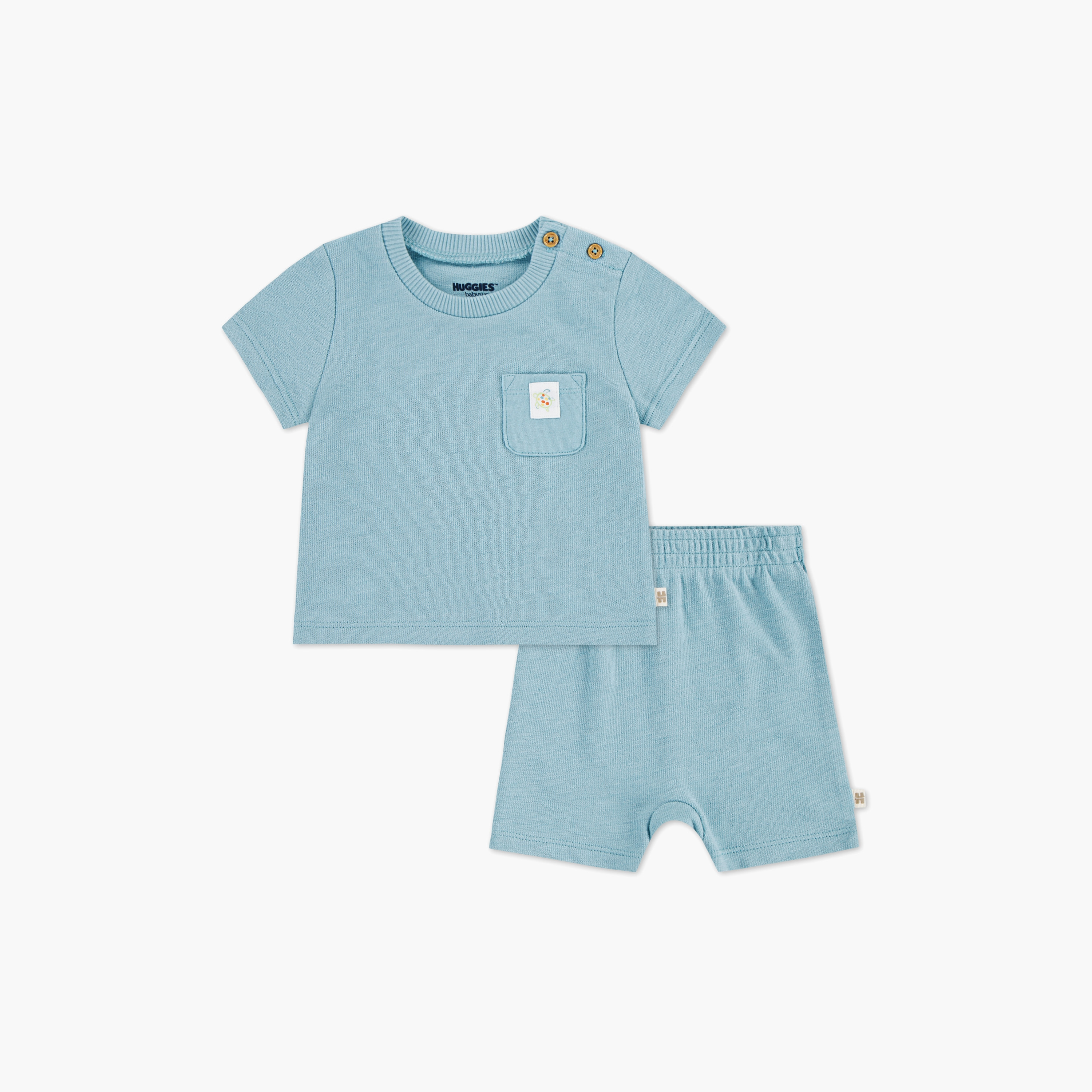 Huggies Solid Short Sleeves T-Shirt with Shorts-baby-boys-clothing-setsandcoords-image-1