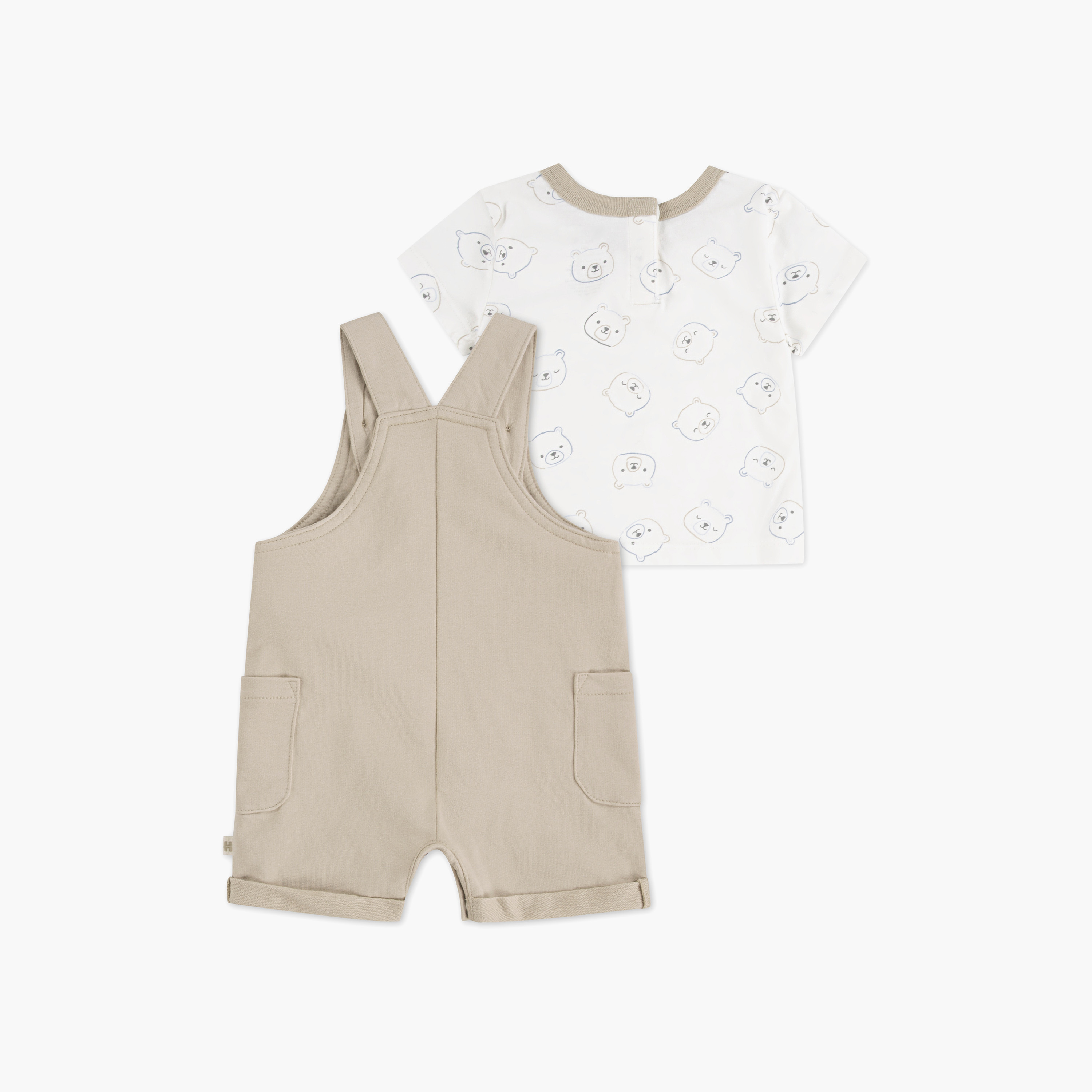Huggies Printed Short Sleeves Dungaree with T-Shirt-baby-boys-clothing-setsandcoords-image-2