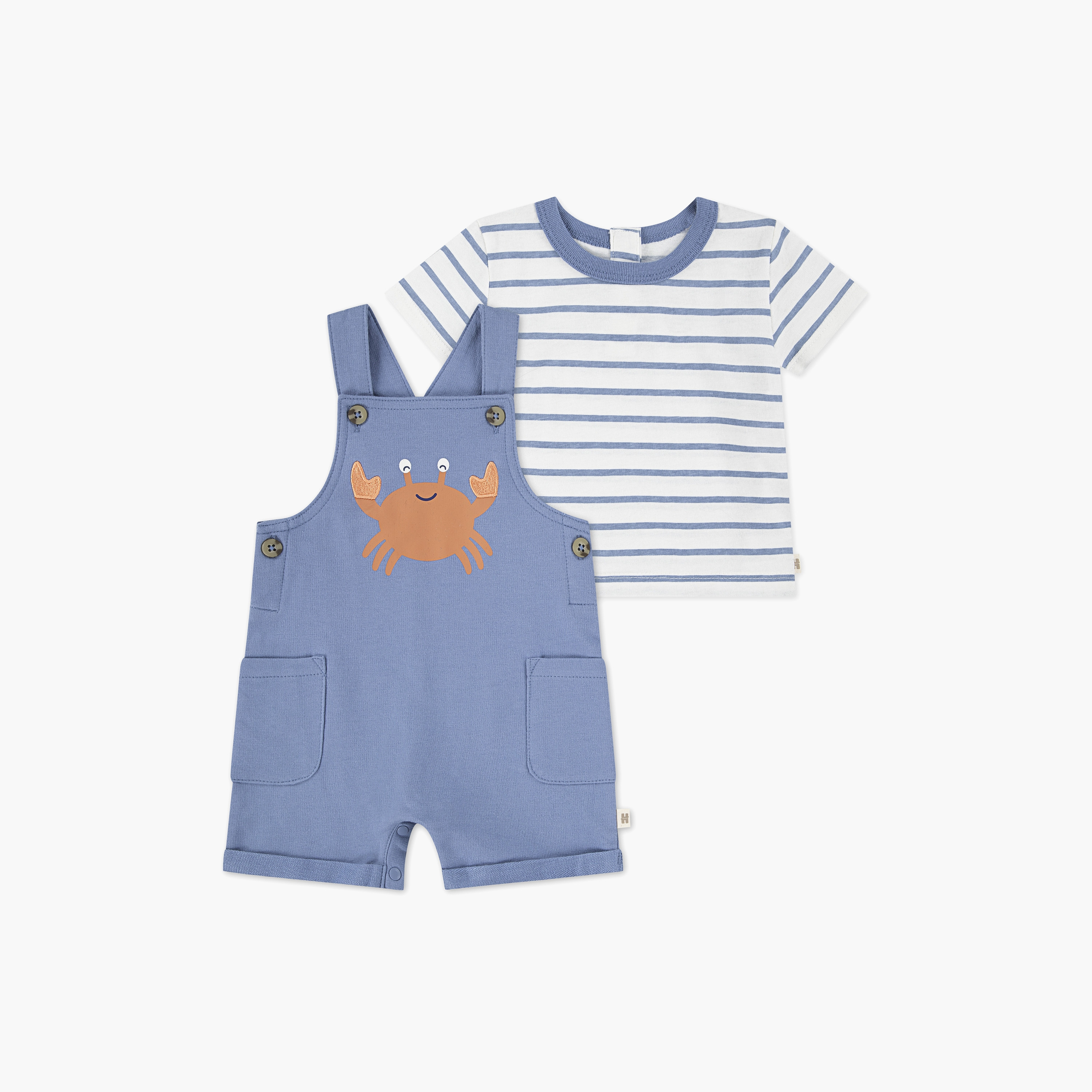 Huggies Printed Short Sleeves Dungaree with T-Shirt-baby-boys-clothing-setsandcoords-image-1