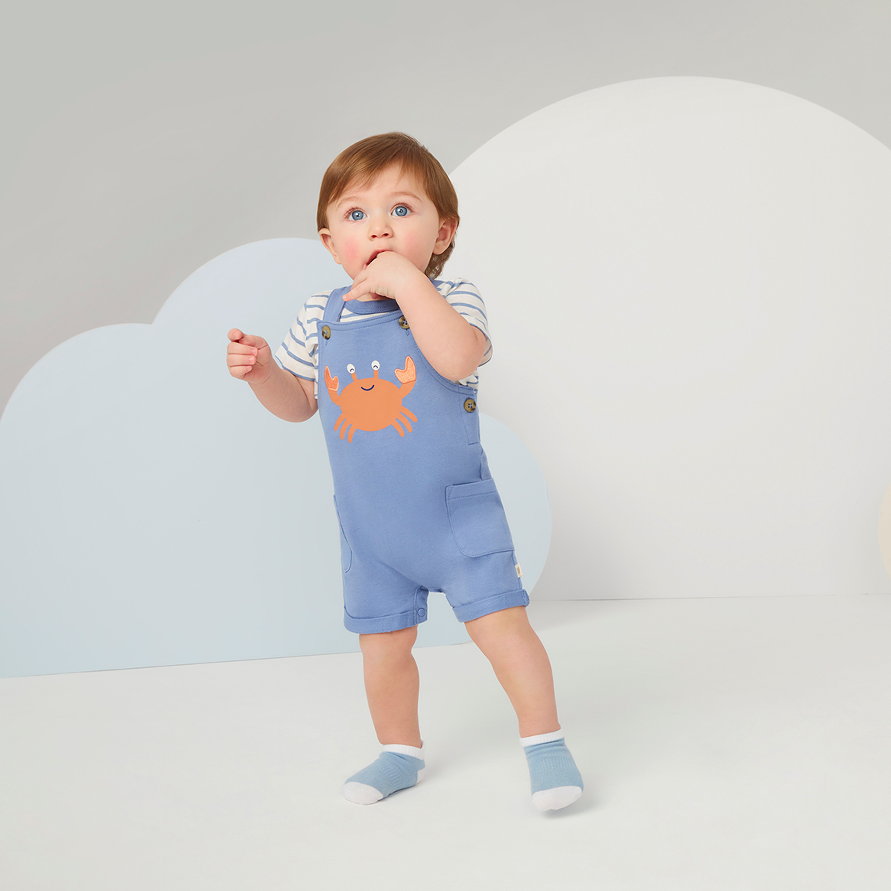Huggies Printed Short Sleeves Dungaree with T-Shirt-baby-boys-clothing-setsandcoords-image-4