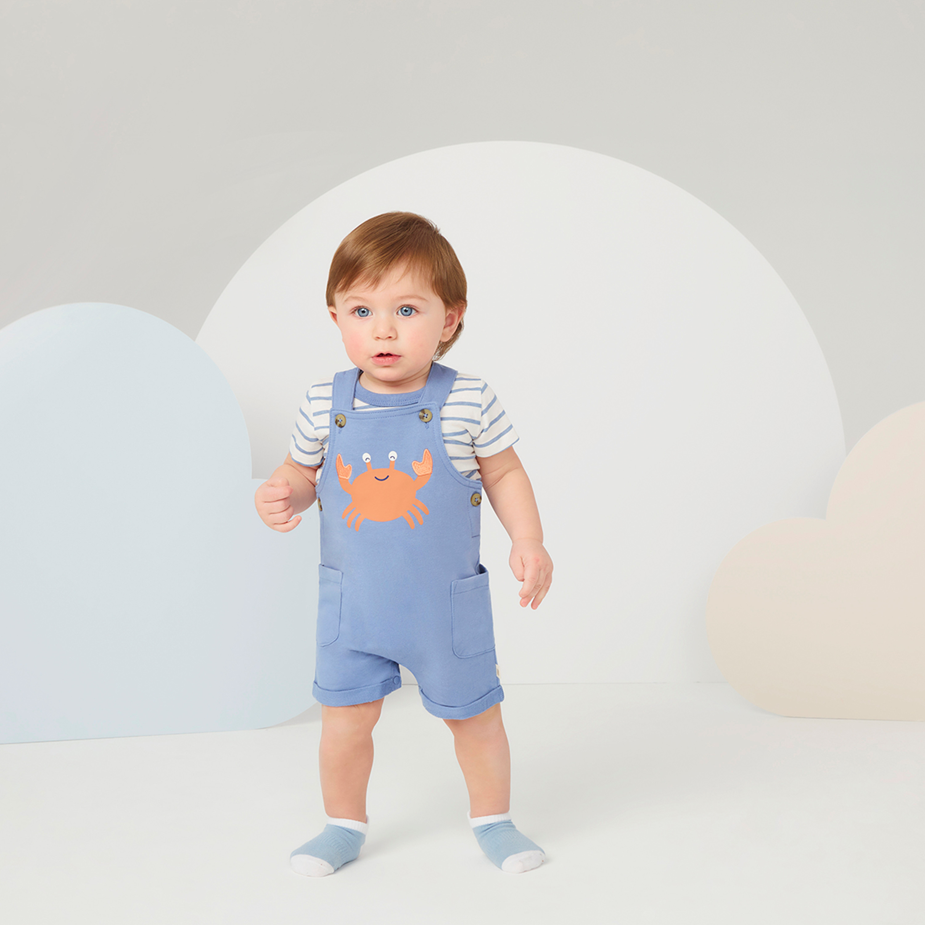 Huggies Printed Short Sleeves Dungaree with T-Shirt-baby-boys-clothing-setsandcoords-image-6