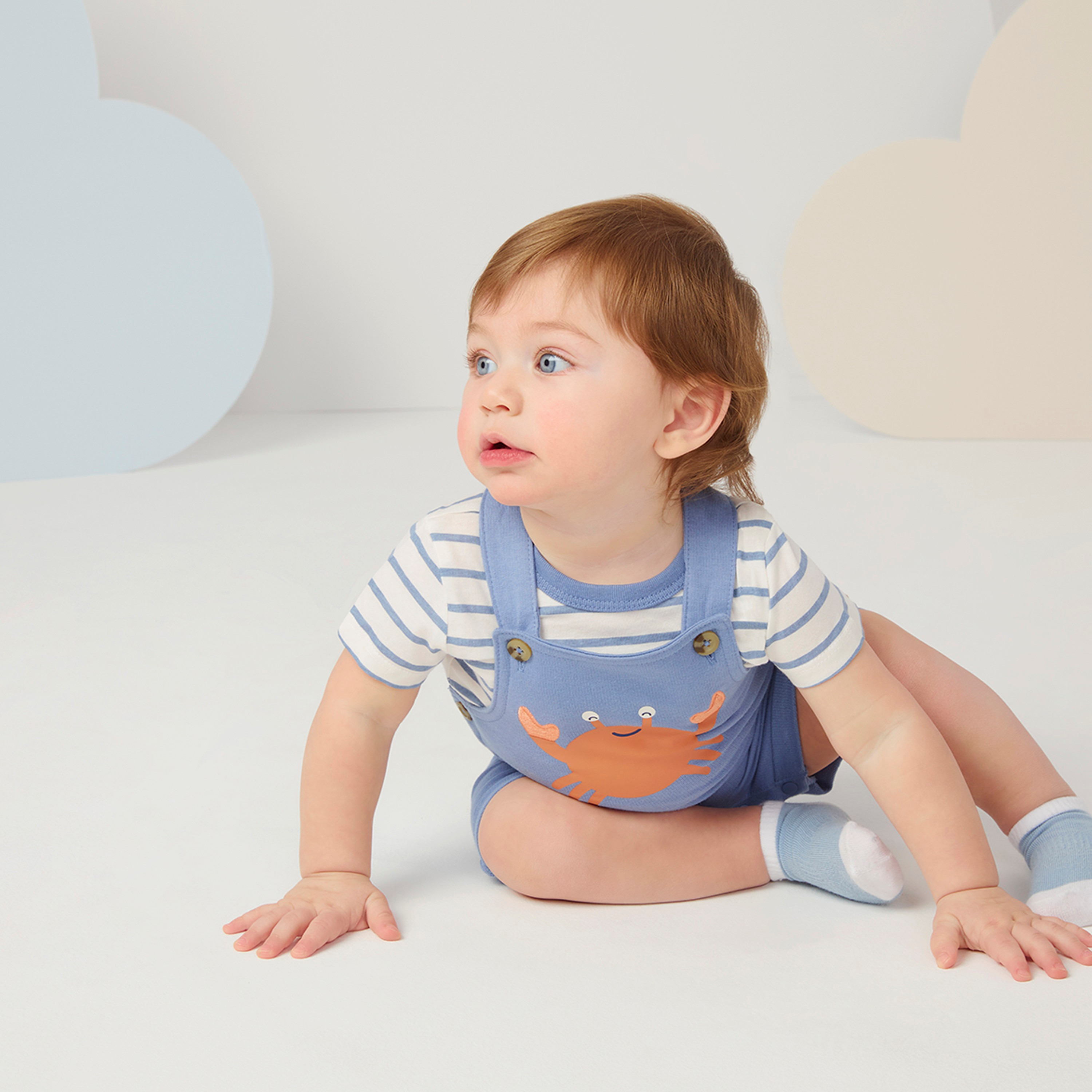 Huggies Printed Short Sleeves Dungaree with T-Shirt-baby-boys-clothing-setsandcoords-image-8