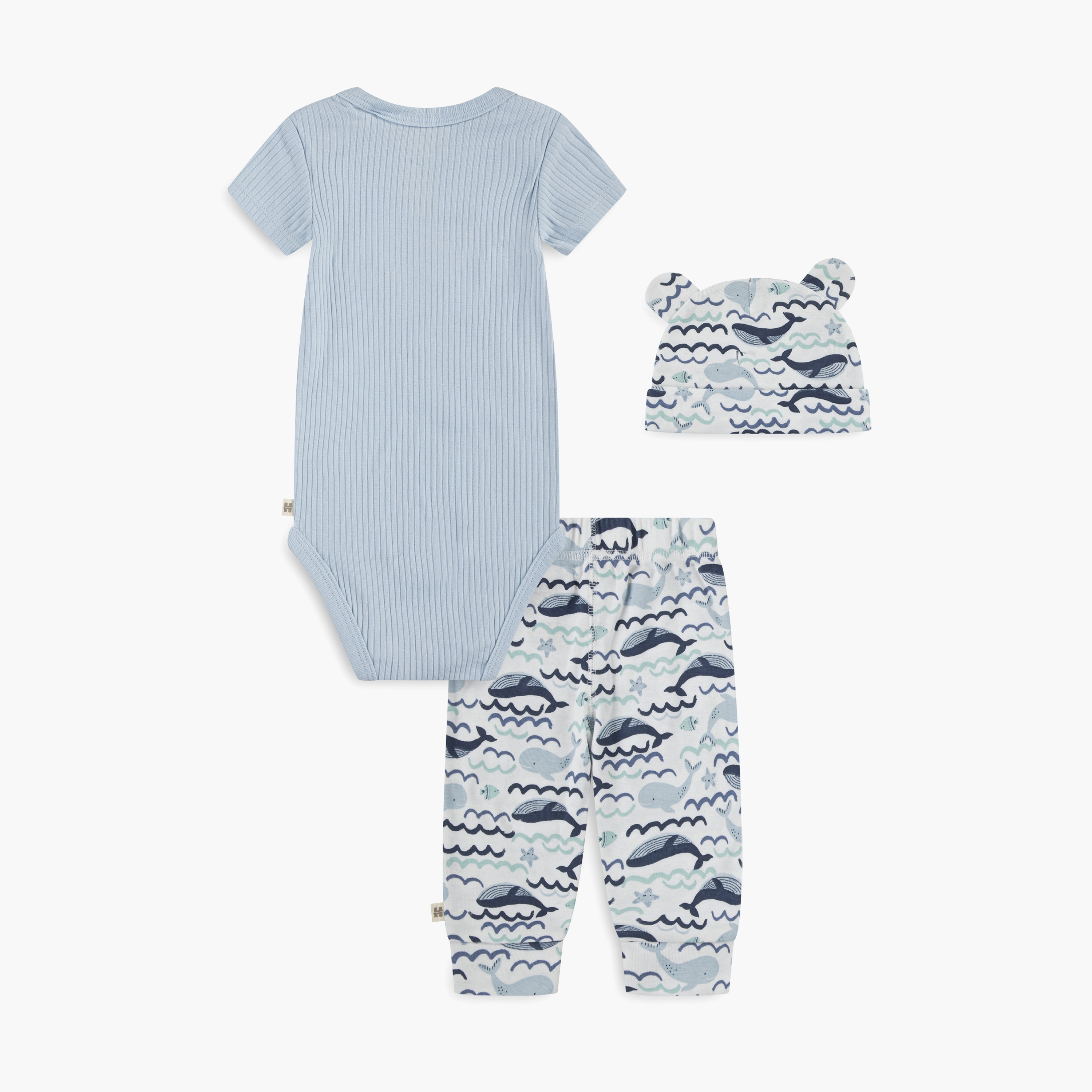 Huggies 3-Piece Printed Short Sleeves Bodysuit, Joggers with Cap-baby-boys-clothing-setsandcoords-image-2