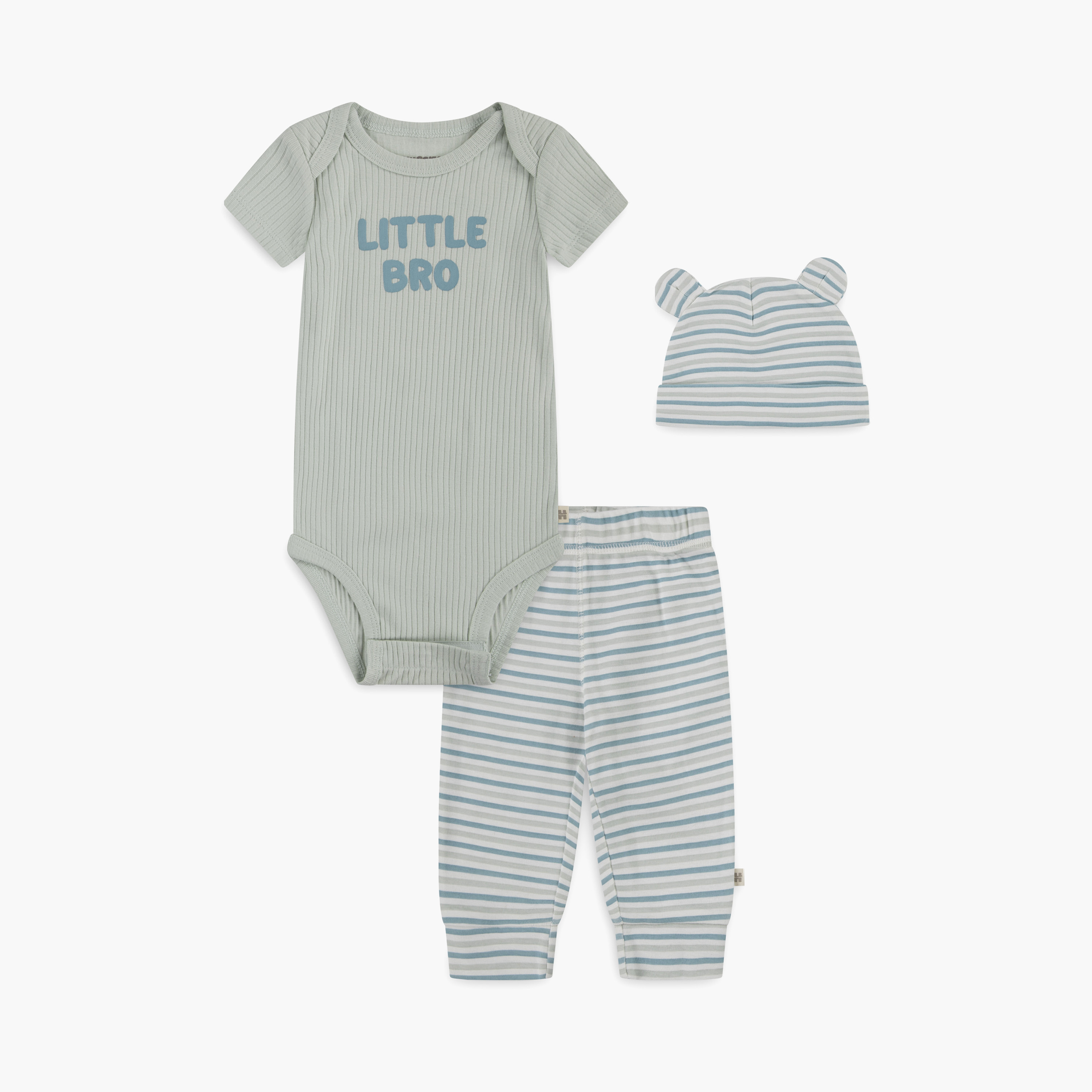 طقم بودي سوت بأكمام قصيرة وسادة، وبنطال ركض مع قبعة، 3 قطع من هاجيز-baby-boys-clothing-setsandcoords-image-1