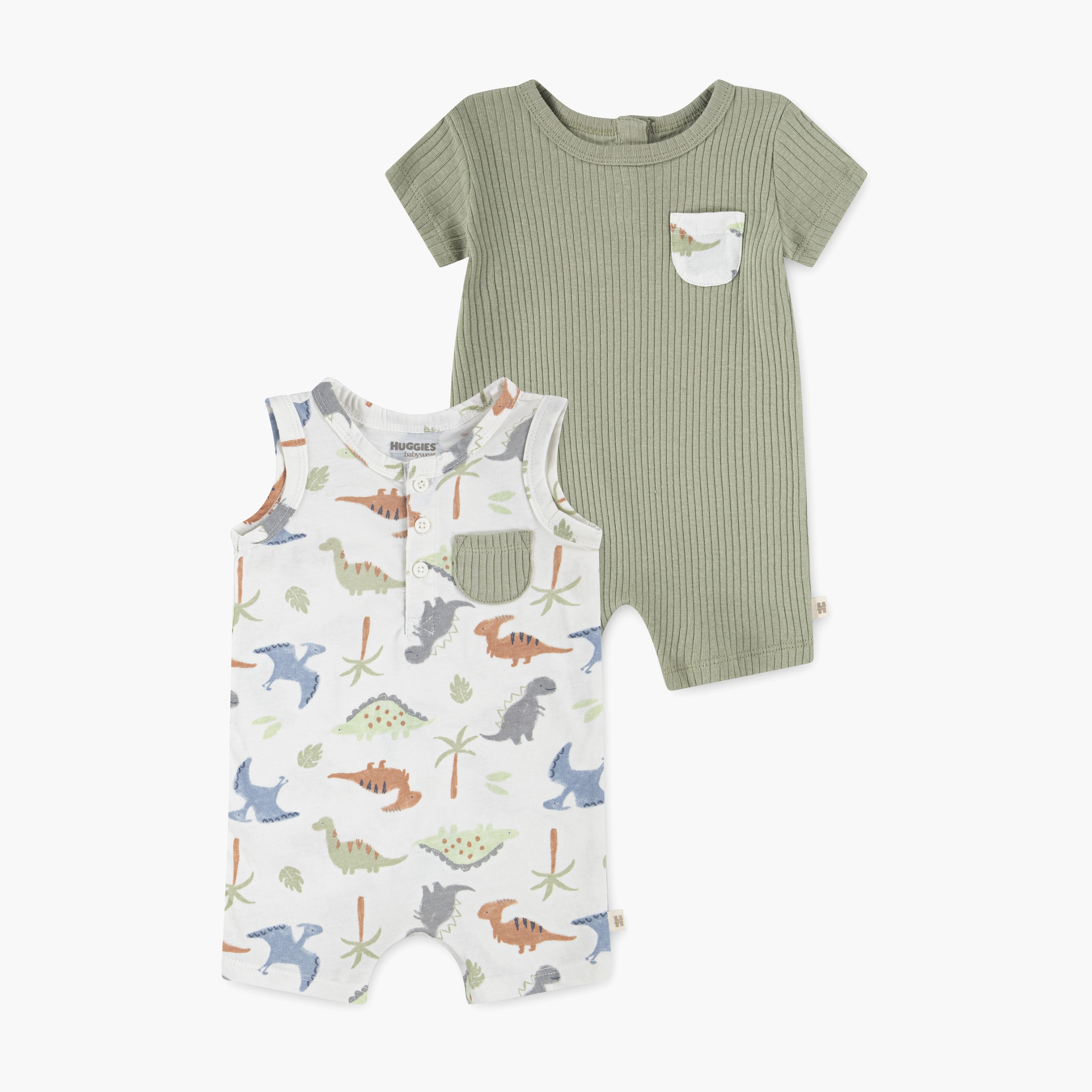Huggies 2-Piece Floral Printed Short Sleeves Rompers-baby-boys-clothing-rompers-image-1