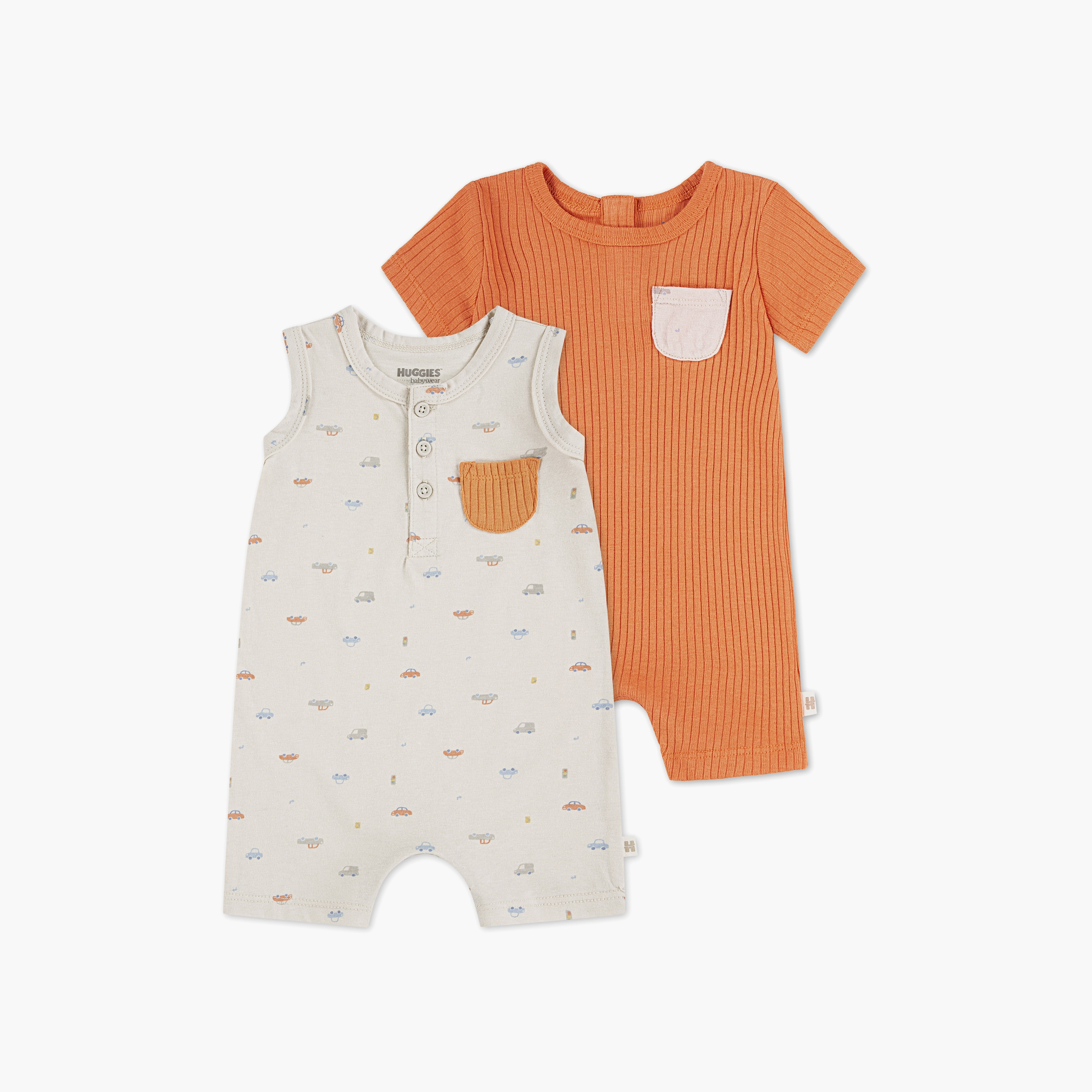 Huggies 2-Piece Solid Short Sleeves Rompers-baby-boys-clothing-rompers-image-1