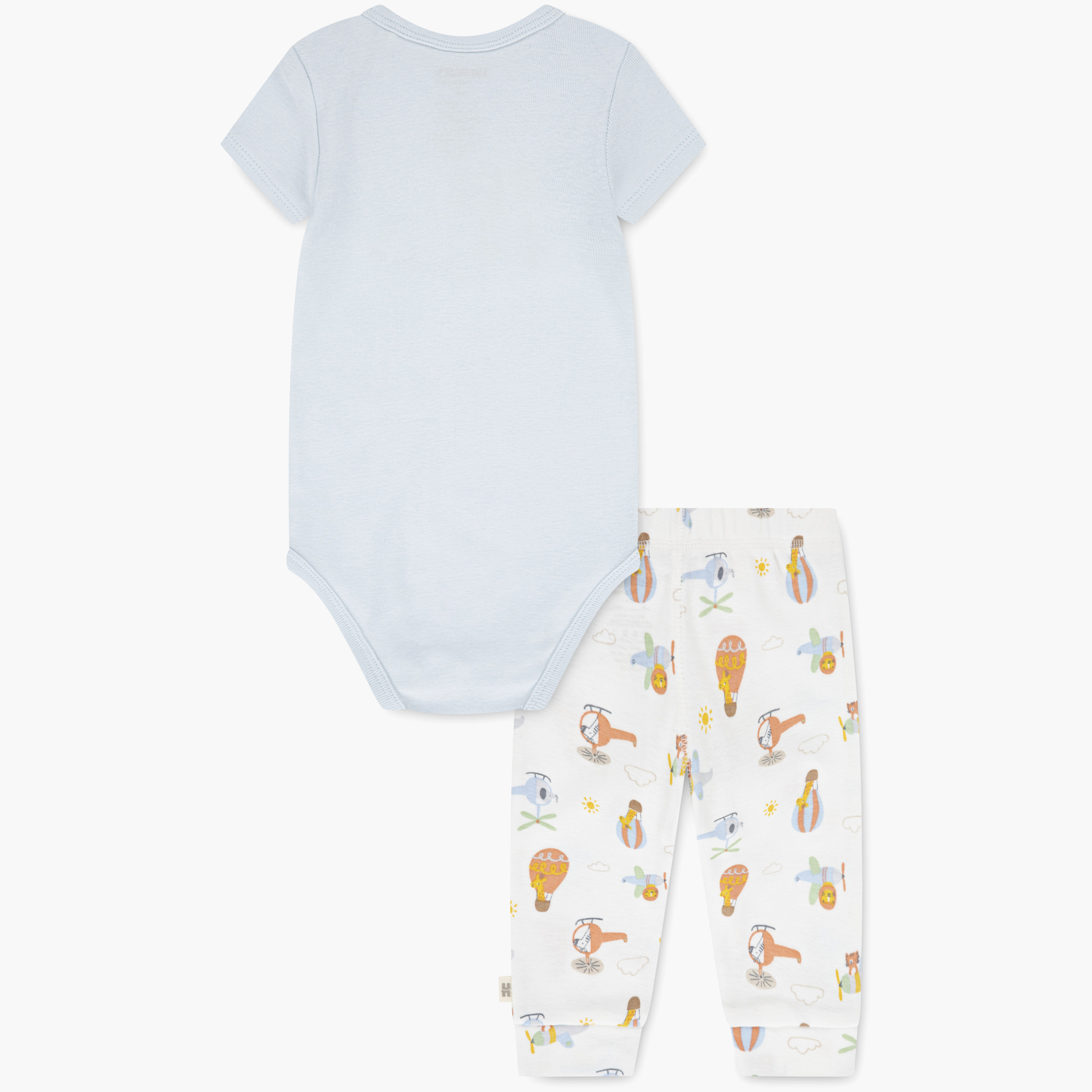 Huggies 3-Piece Printed Short Sleeves Bodysuit, Joggers with Cap-baby-boys-clothing-setsandcoords-image-2