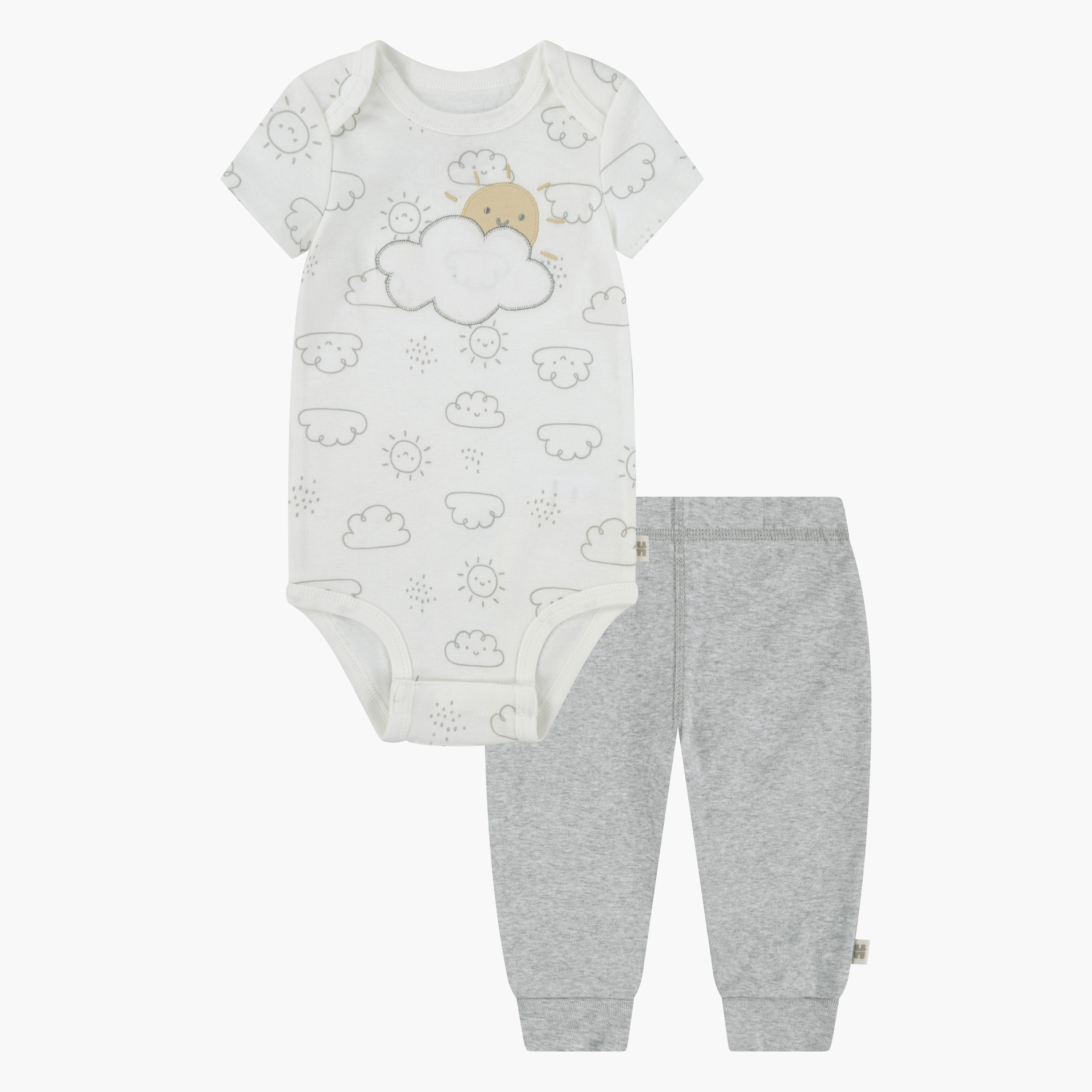 بودي سوت بأكمام قصيرة وبطبعات مع بنطال ركض من هاجيز-baby-boys-clothing-setsandcoords-image-1