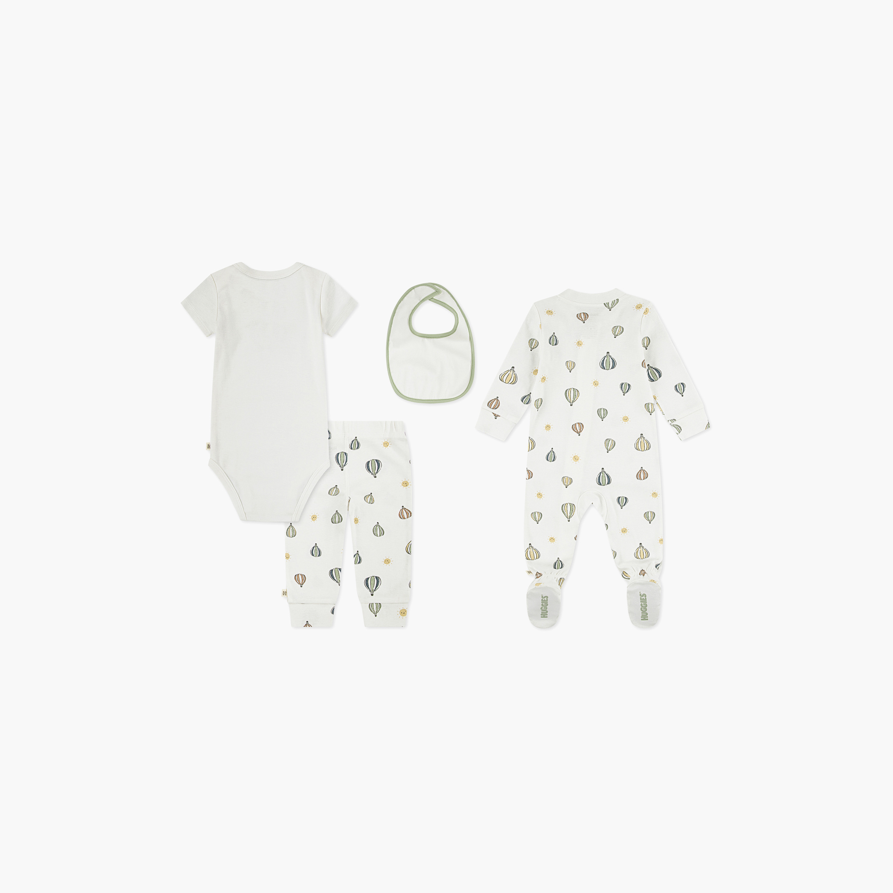 Huggies 4-Piece Printed Bodysuit, Sleepsuit, Bib with Joggers-baby-boys-clothing-setsandcoords-image-2