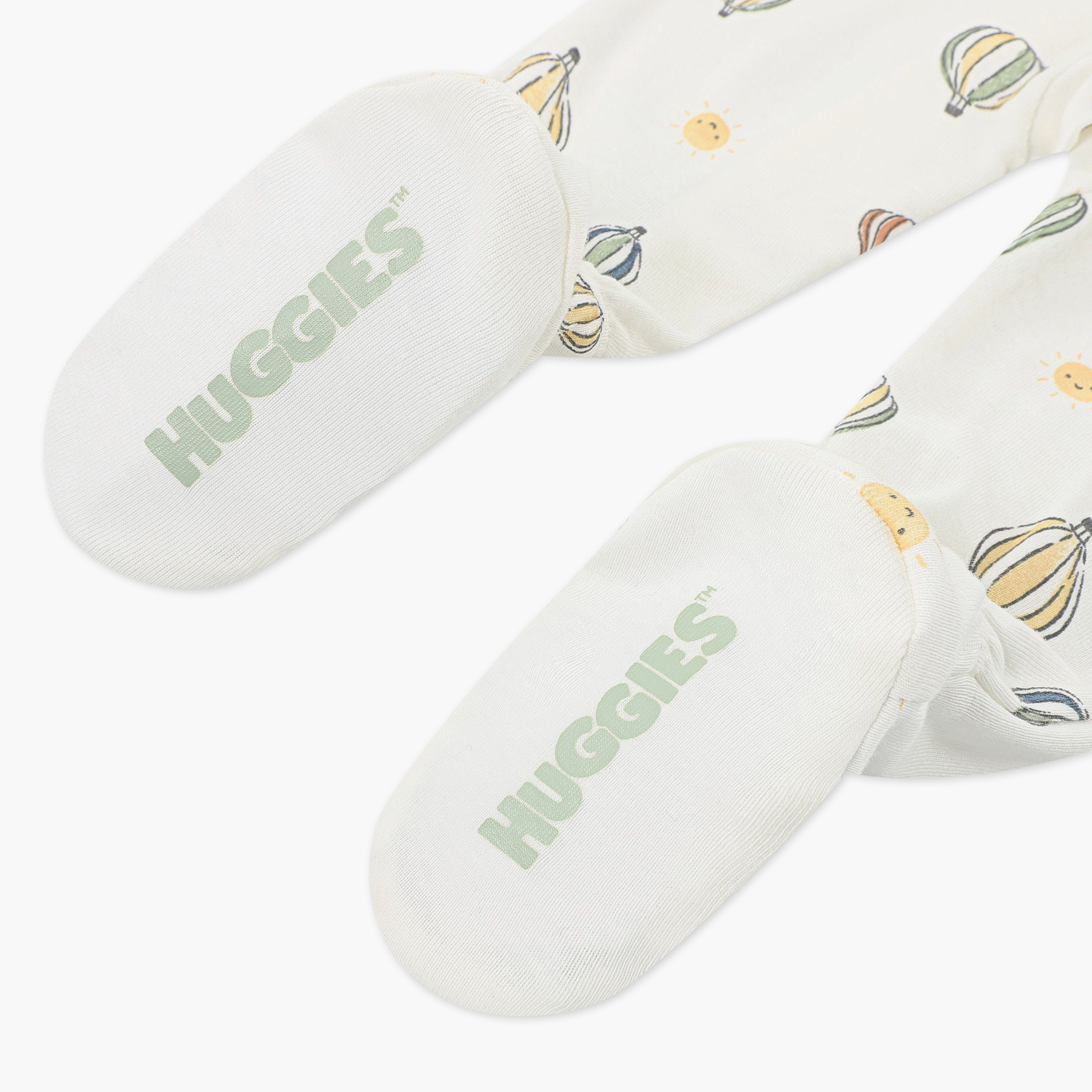 Huggies 4-Piece Printed Bodysuit, Sleepsuit, Bib with Joggers-baby-boys-clothing-setsandcoords-image-4