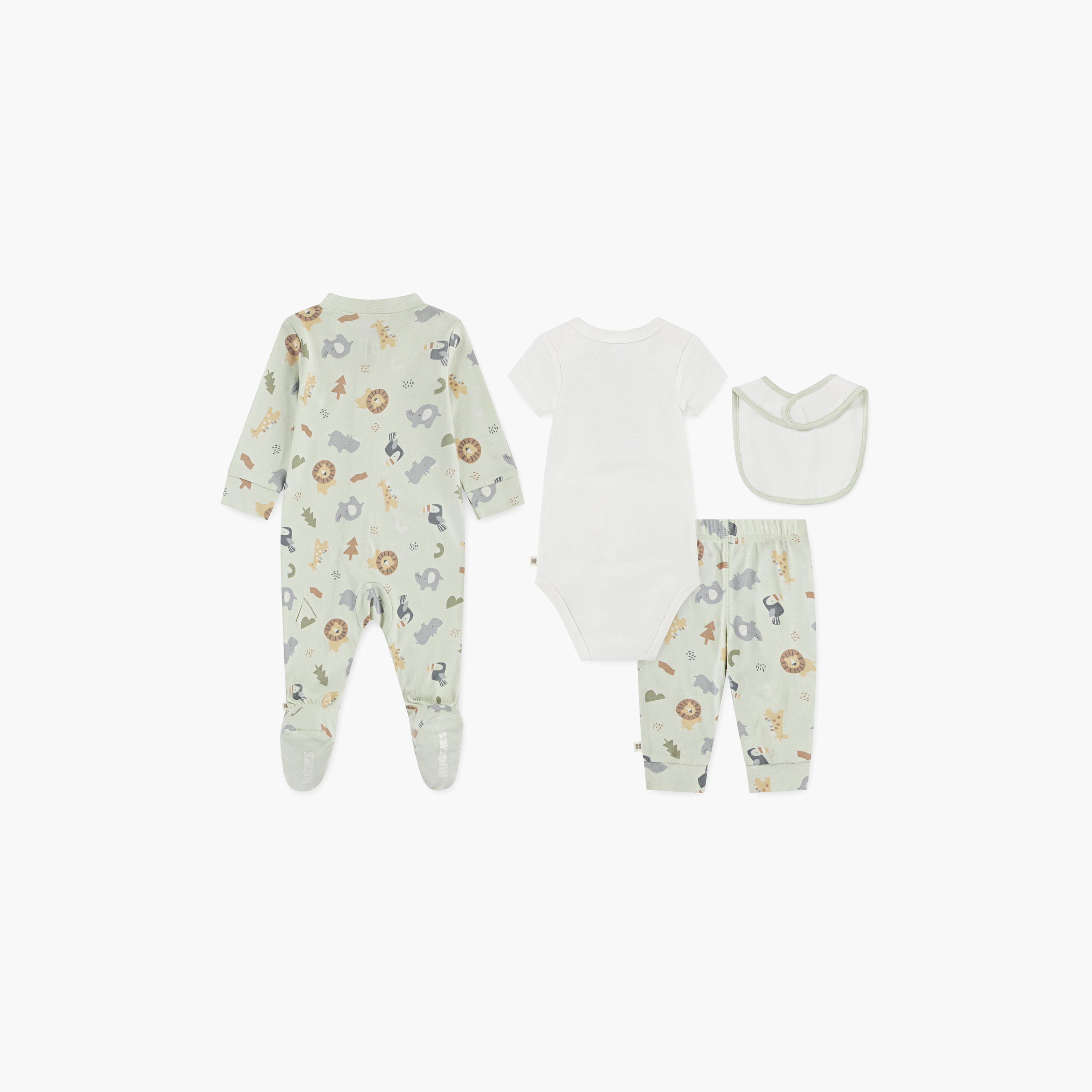 طقم بودي سوت بطبعات، ولباس نوم، ومريلة مع بنطال ركض، 4 قطع من هاجيز-baby-boys-clothing-setsandcoords-image-2