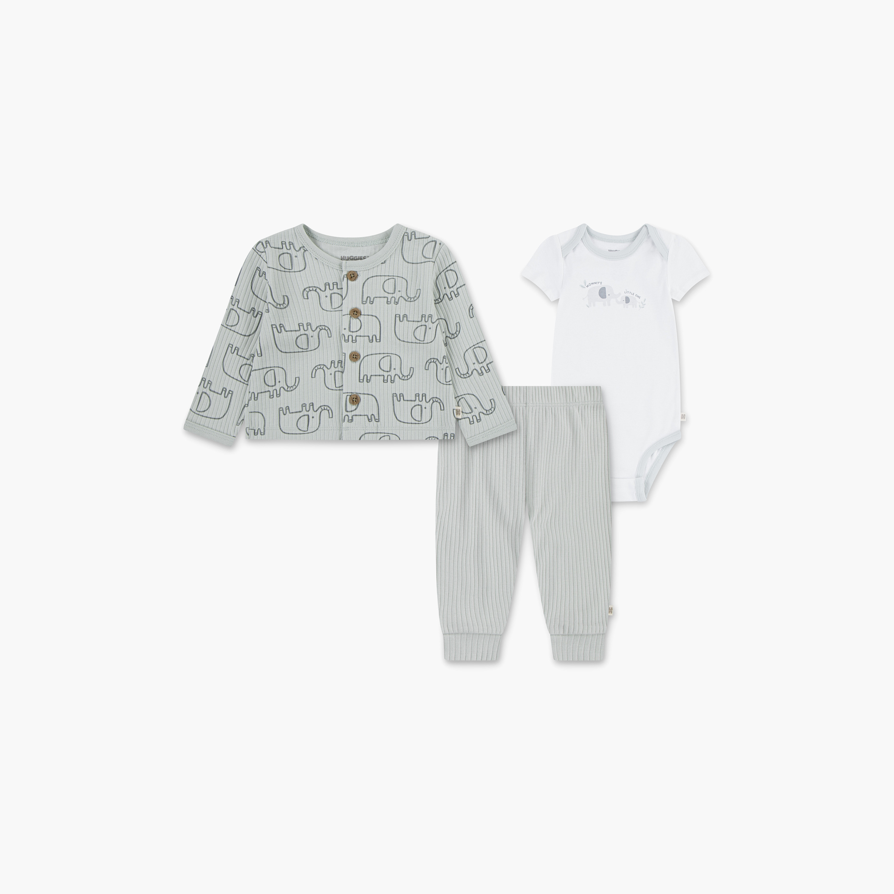 طقم بودي سوت بأكمام طويلة وبطبعات، وبلوزة مع بنطال ركض من هاجيز-baby-boys-clothing-setsandcoords-image-1