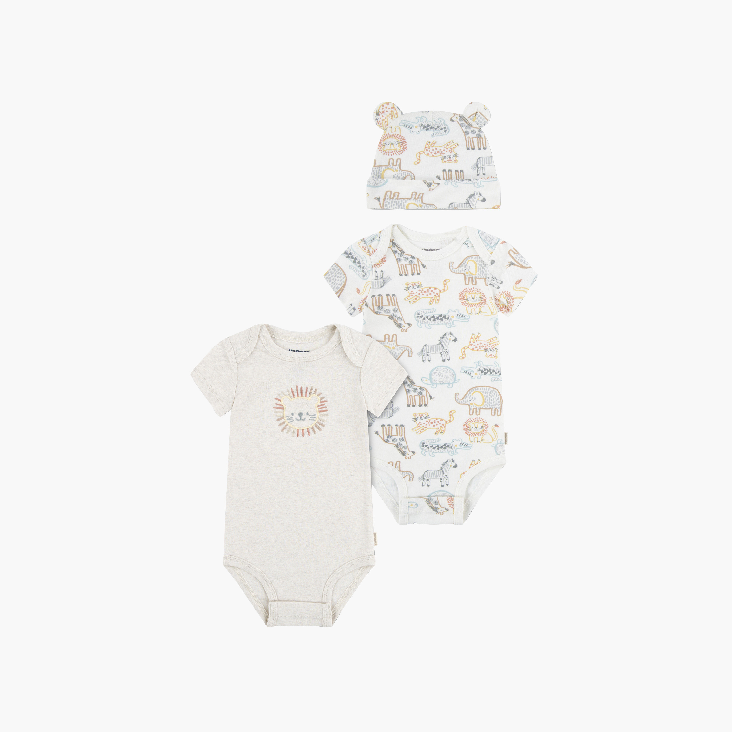Huggies 2-Piece Short Sleeves Embroidered Bodysuits with Cap-baby-boys-clothing-bodysuits-image-1