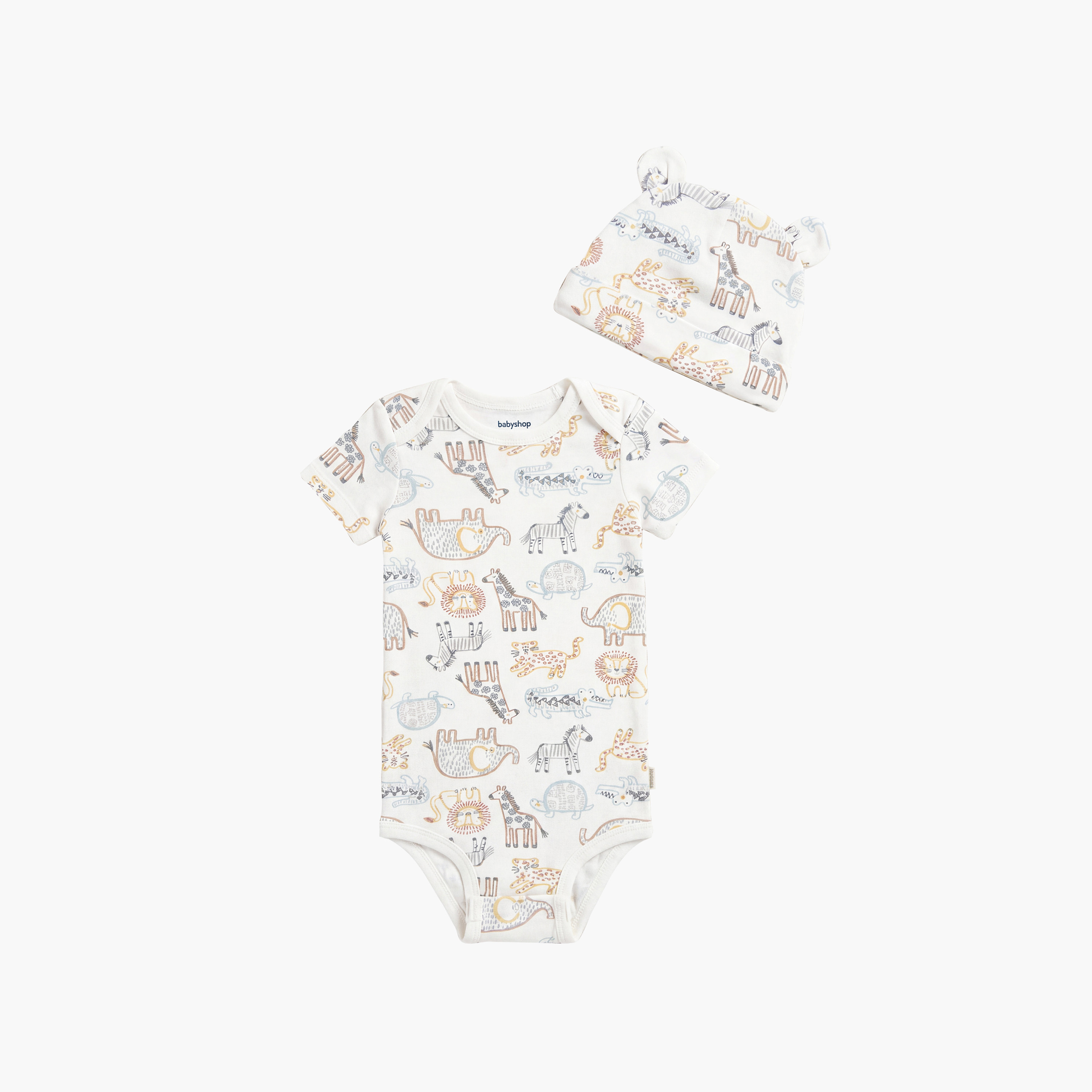Huggies 2-Piece Short Sleeves Embroidered Bodysuits with Cap-baby-boys-clothing-bodysuits-image-3