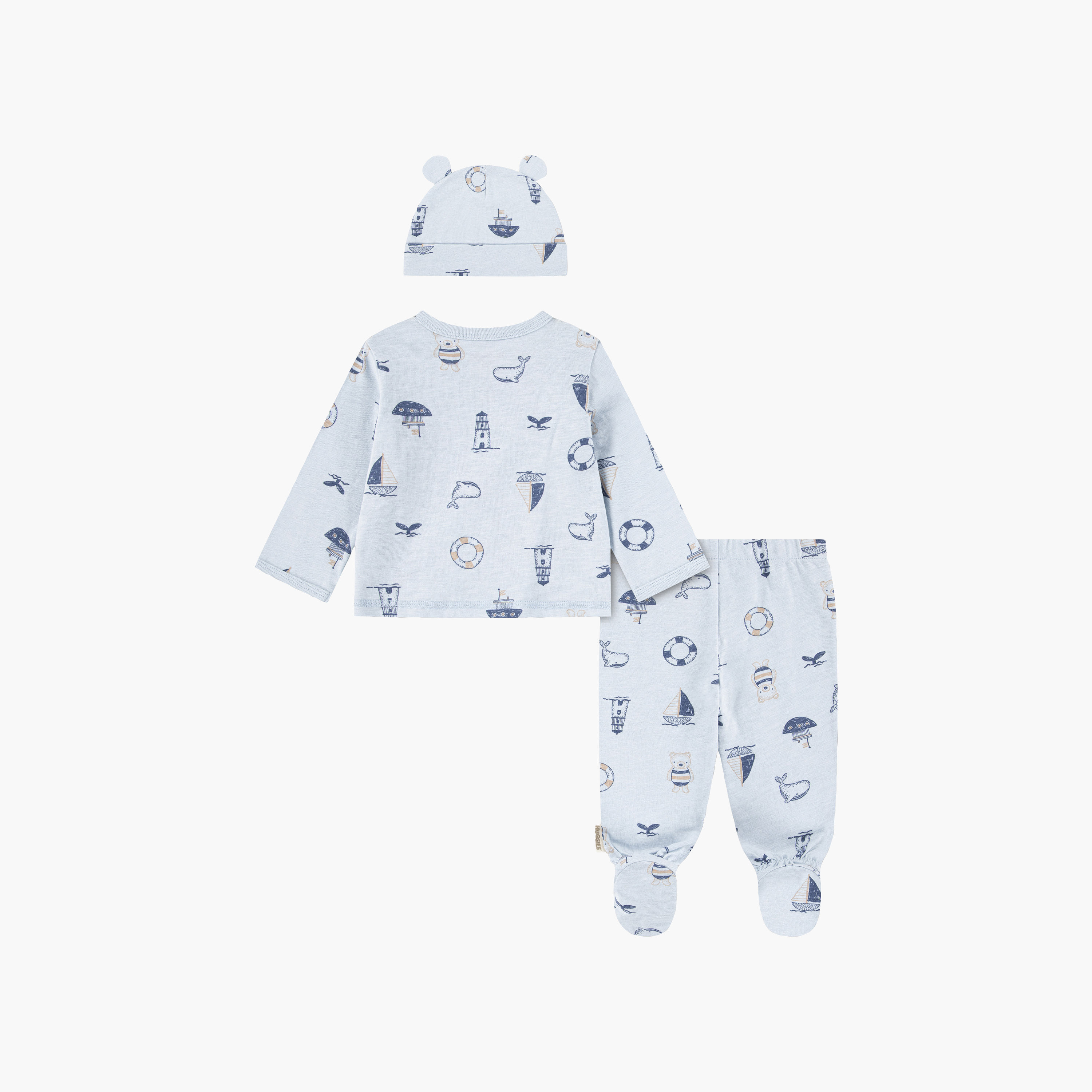 Huggies Long Sleeves Printed Top & Pants Set with Cap-boys-clothing-setsandcoords-image-2