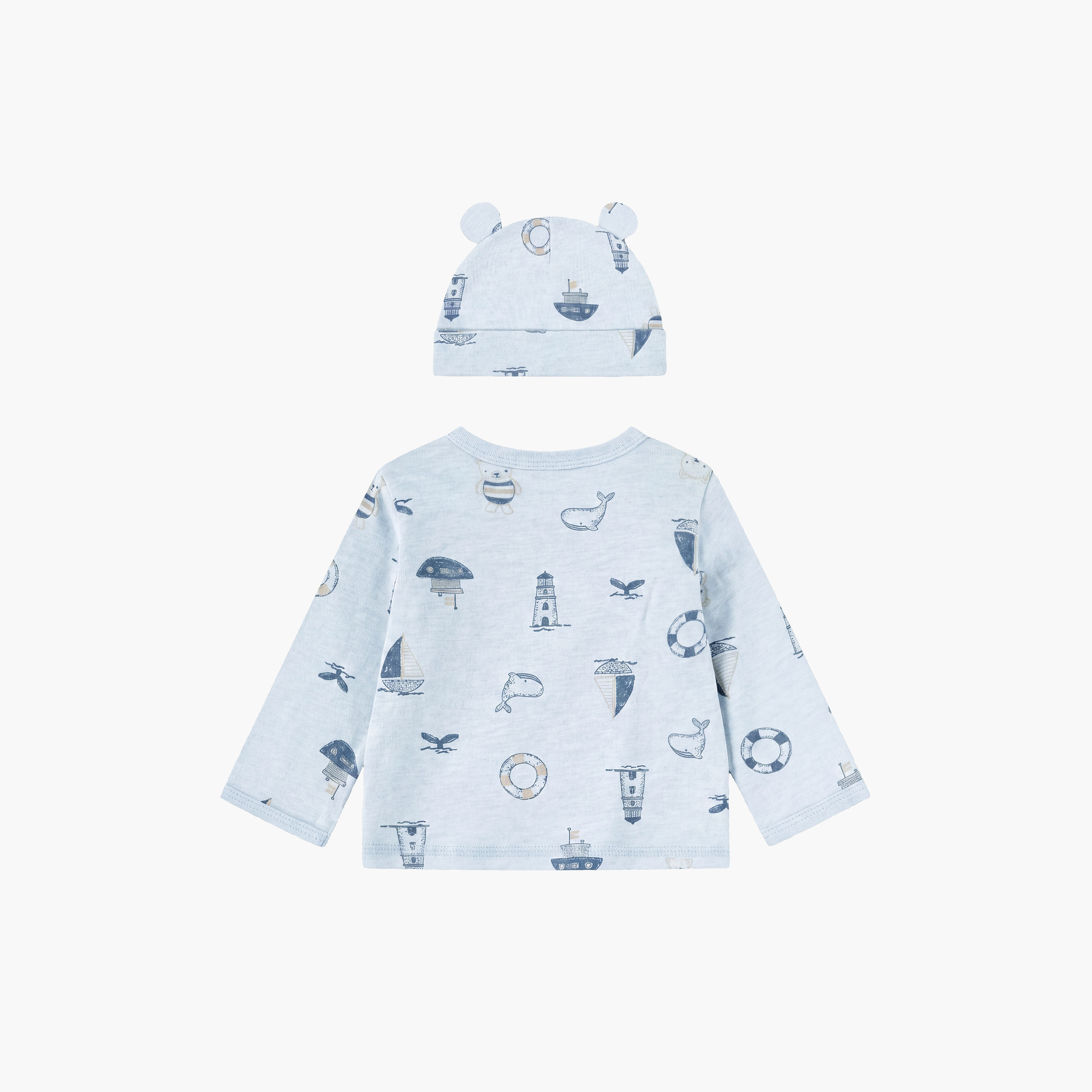 Huggies Long Sleeves Printed Top & Pants Set with Cap-boys-clothing-setsandcoords-image-4