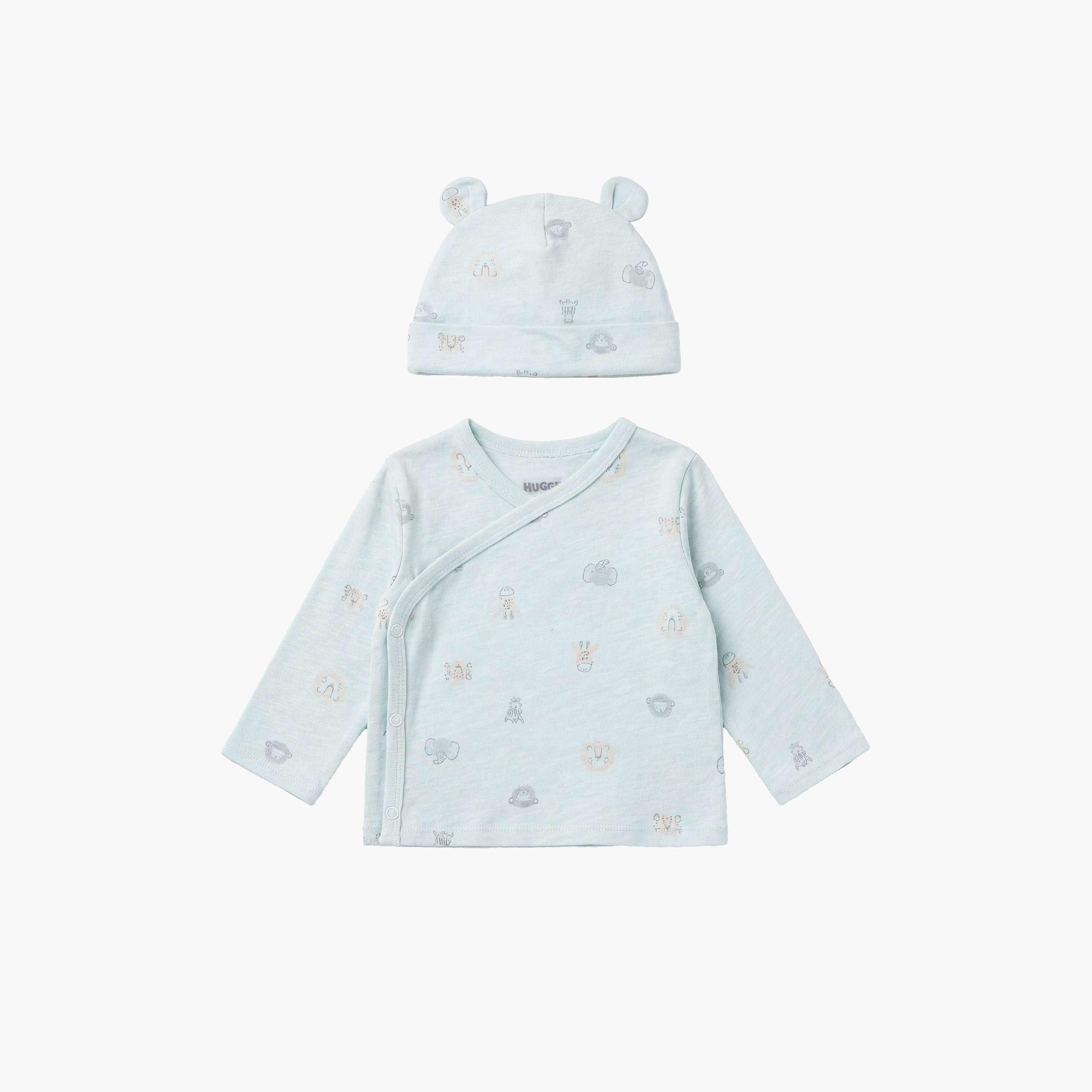 Huggies Long Sleeves Printed Top & Pants Set with Cap-boys-clothing-setsandcoords-image-3