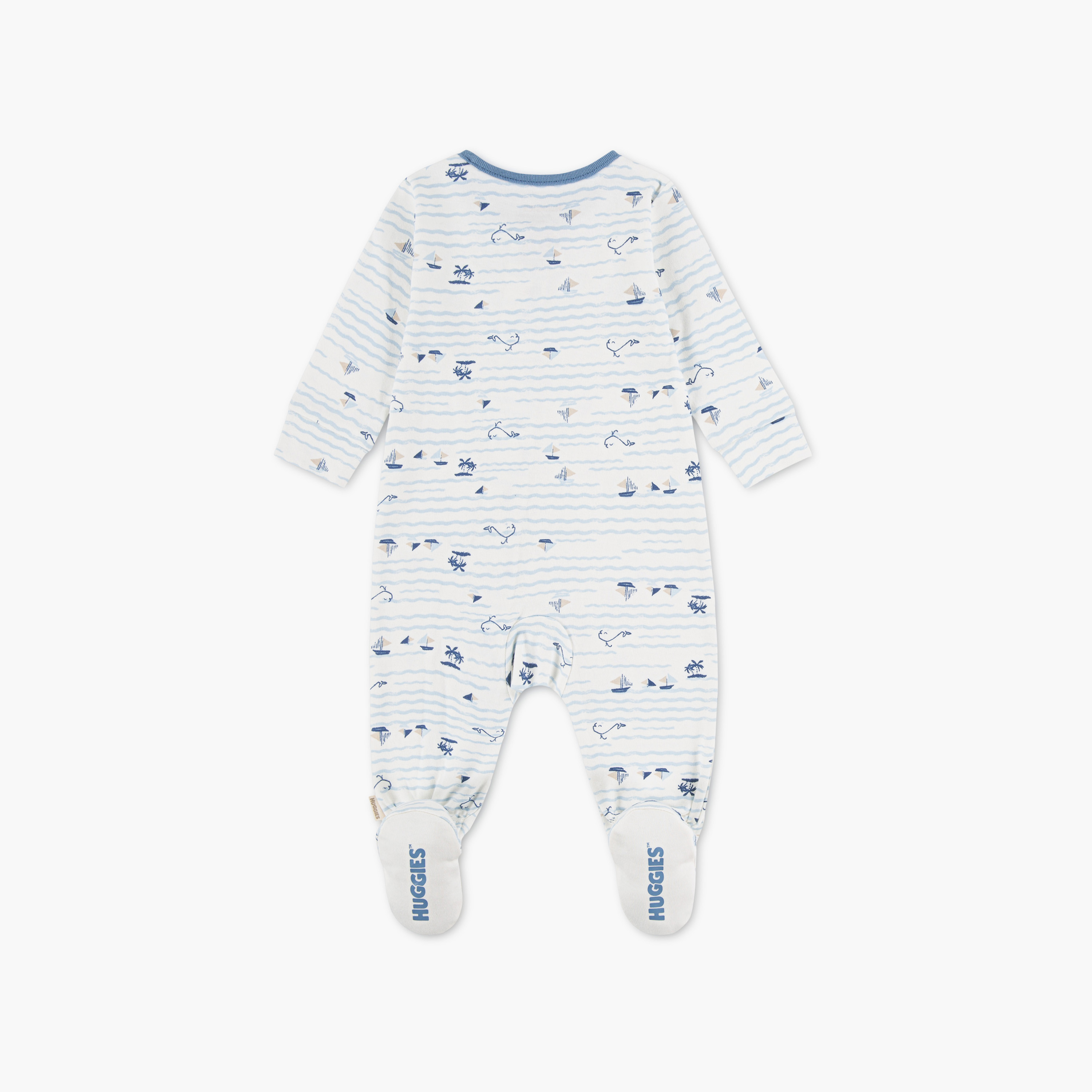 Huggies Long Sleeves Waves Printed Sleepsuit-baby-boys-clothing-nightwear-sleepsuits-image-2