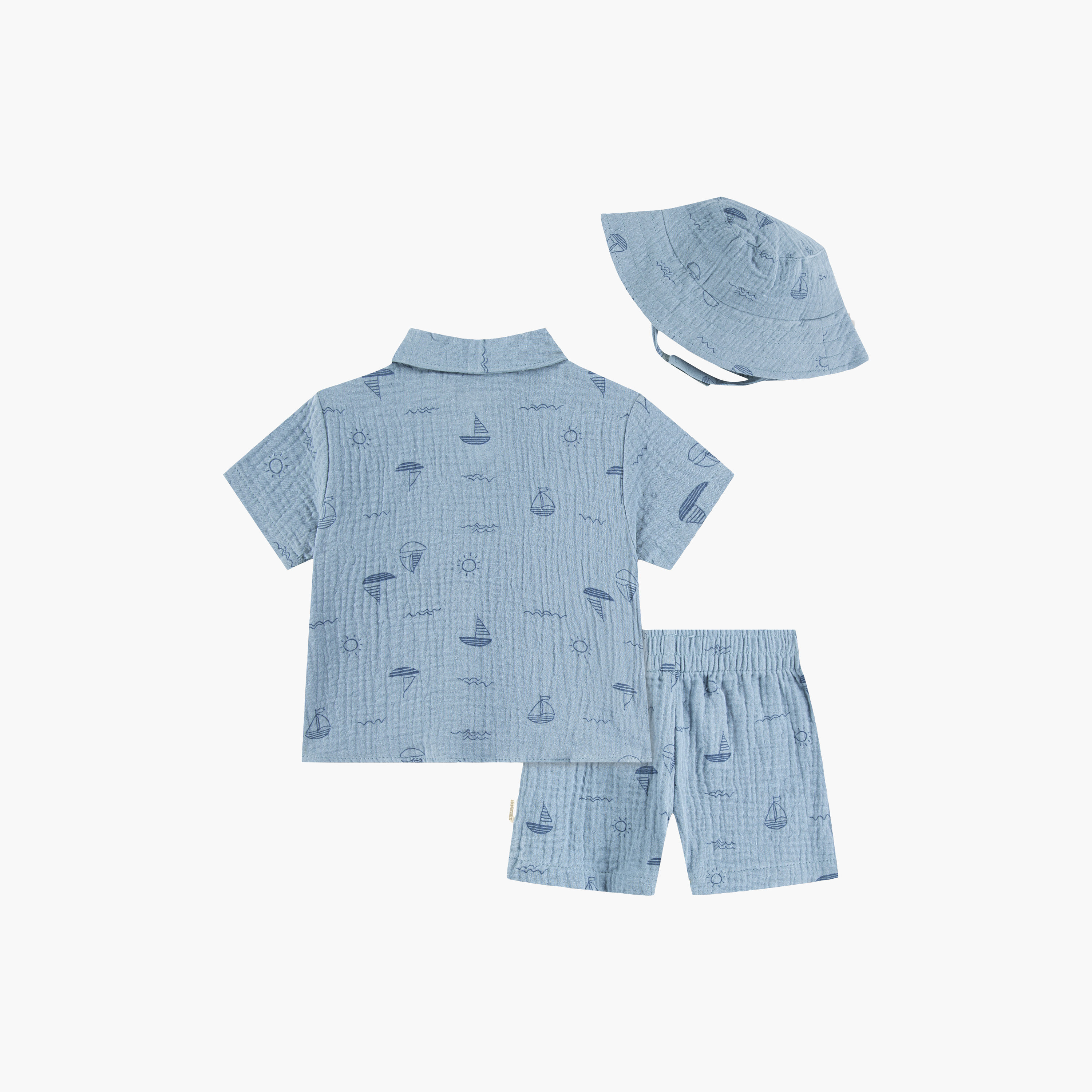 Huggies Short Sleeves Printed Shirt & Shorts Set with Cap-baby-boys-clothing-setsandcoords-image-2